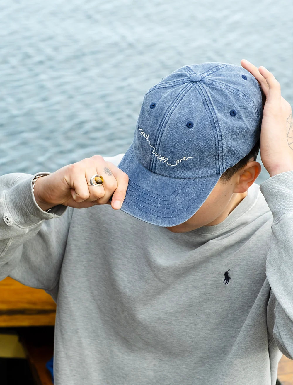 Cap "Sail With Me" - Vintage Denim