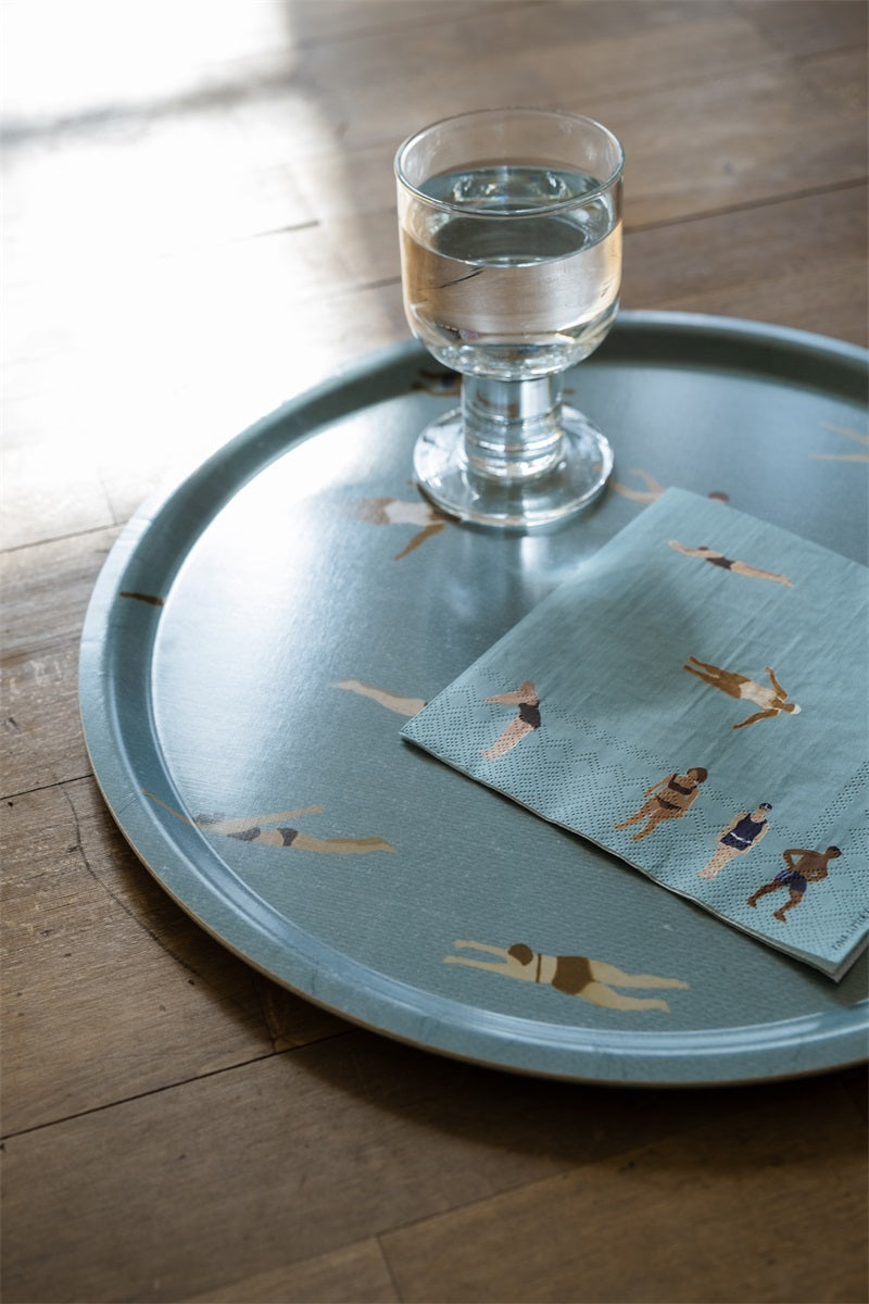 Tablett Swimmers blau rund
