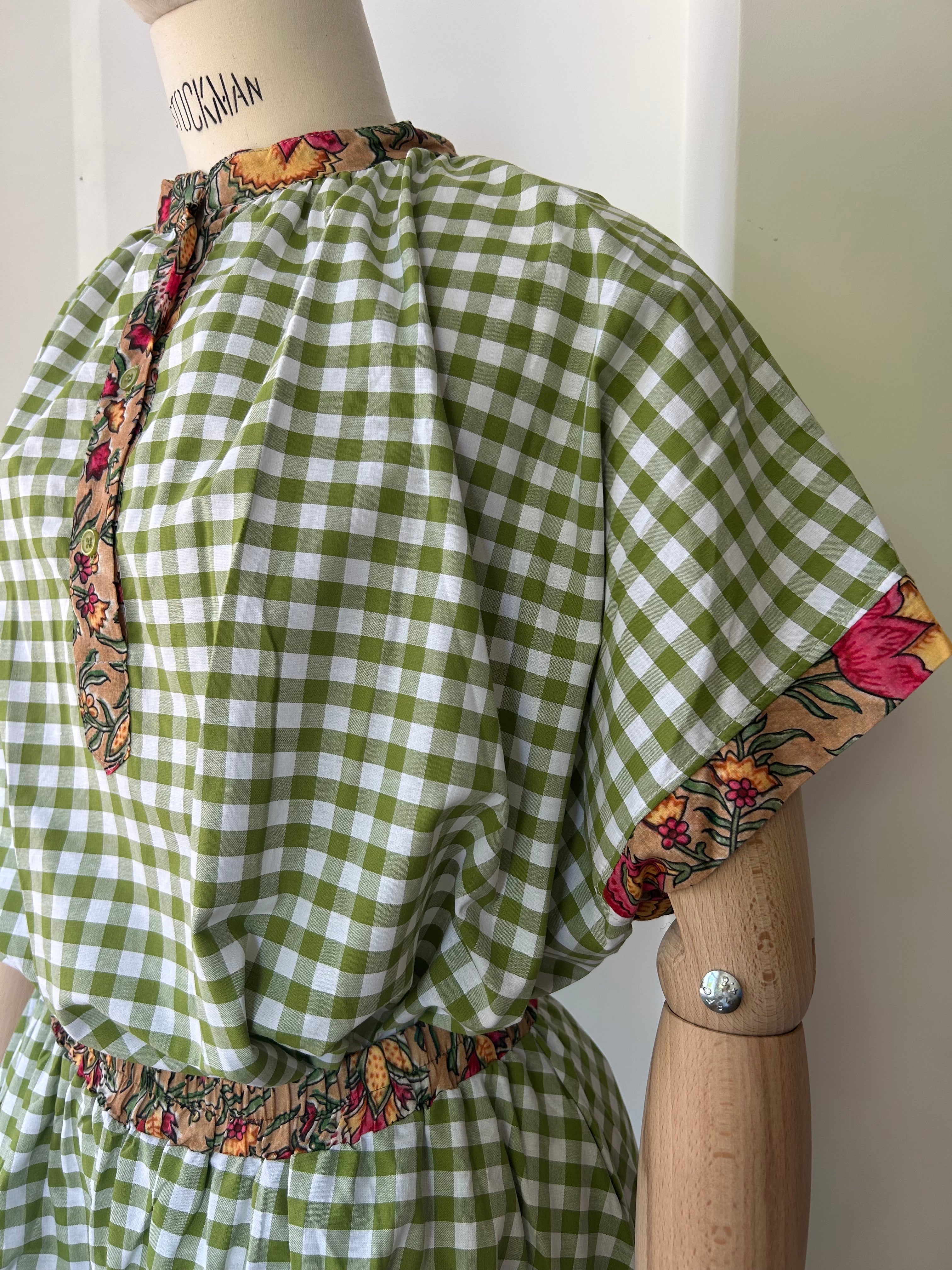 Vichy-Karo Bluse - grün