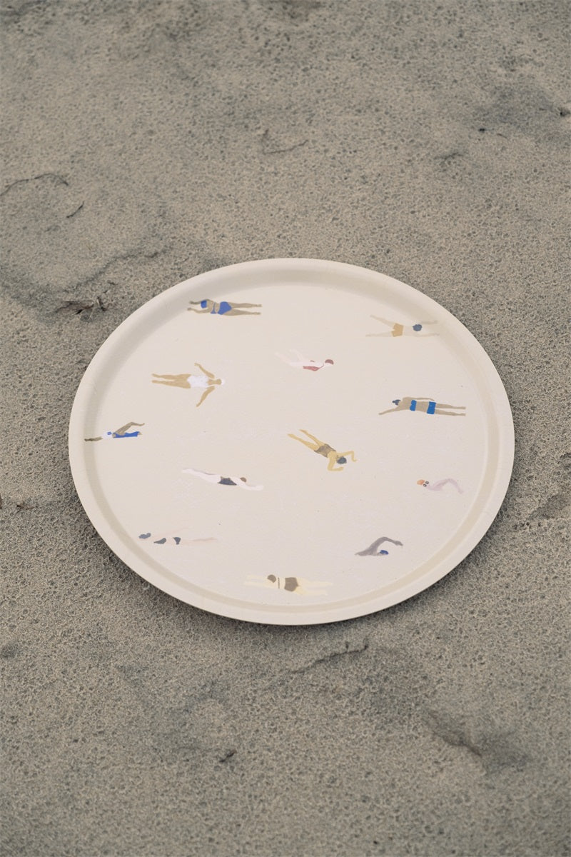 Tablett Swimmers sand rund