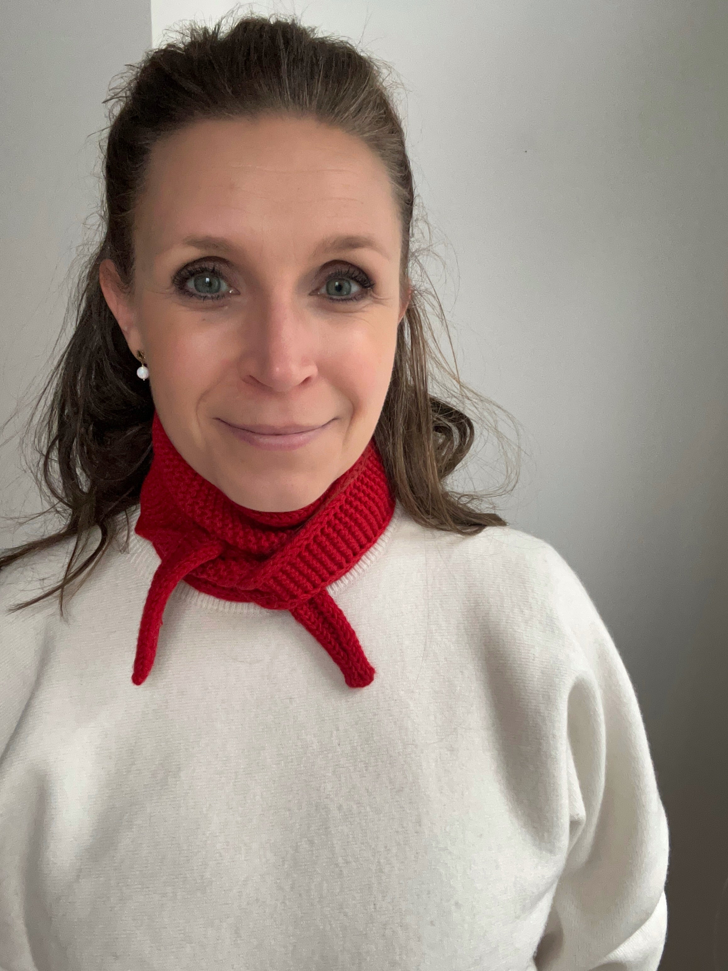 Kleiner Strick-Schal - rot