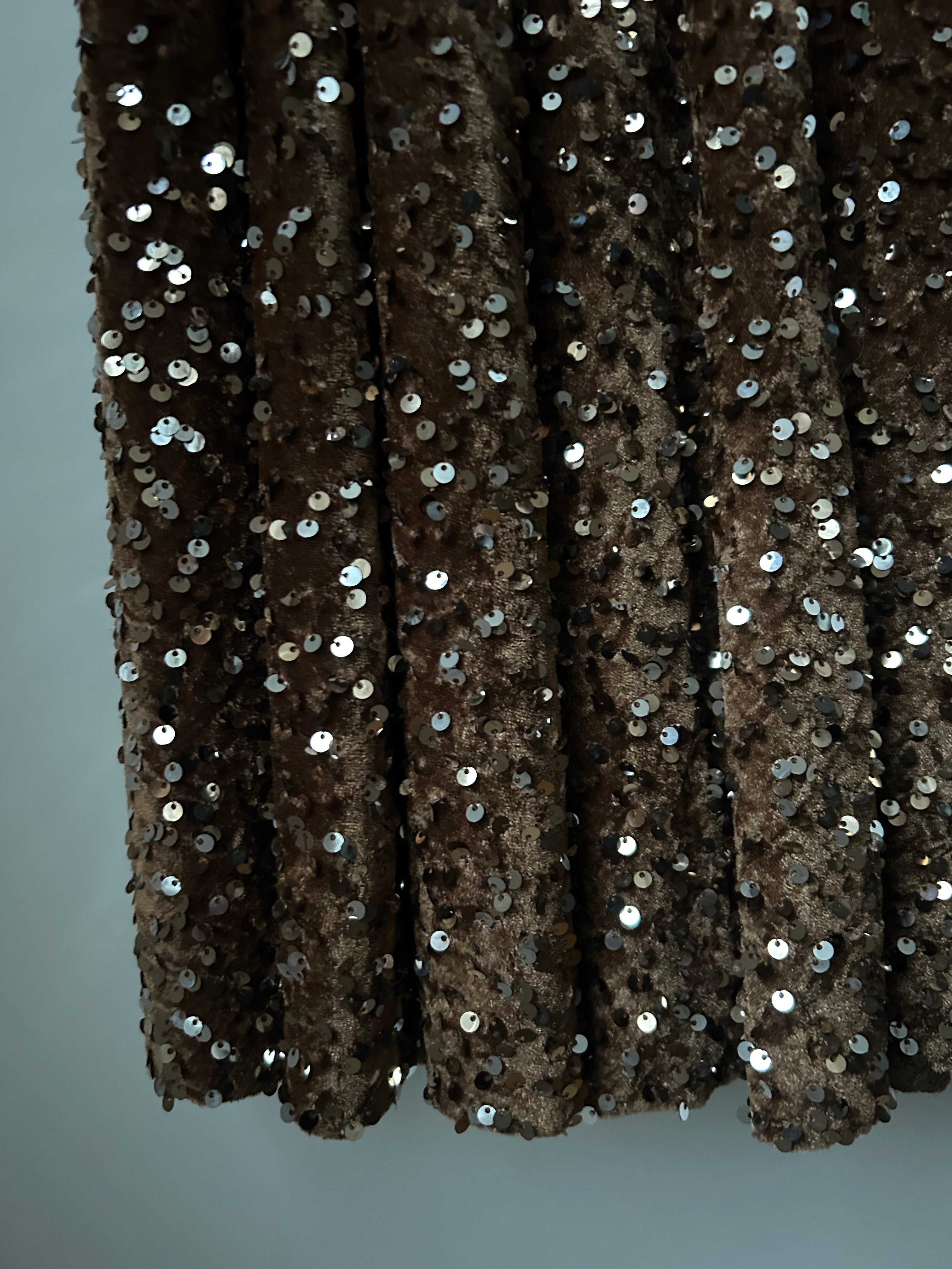 Paillettenrock braun