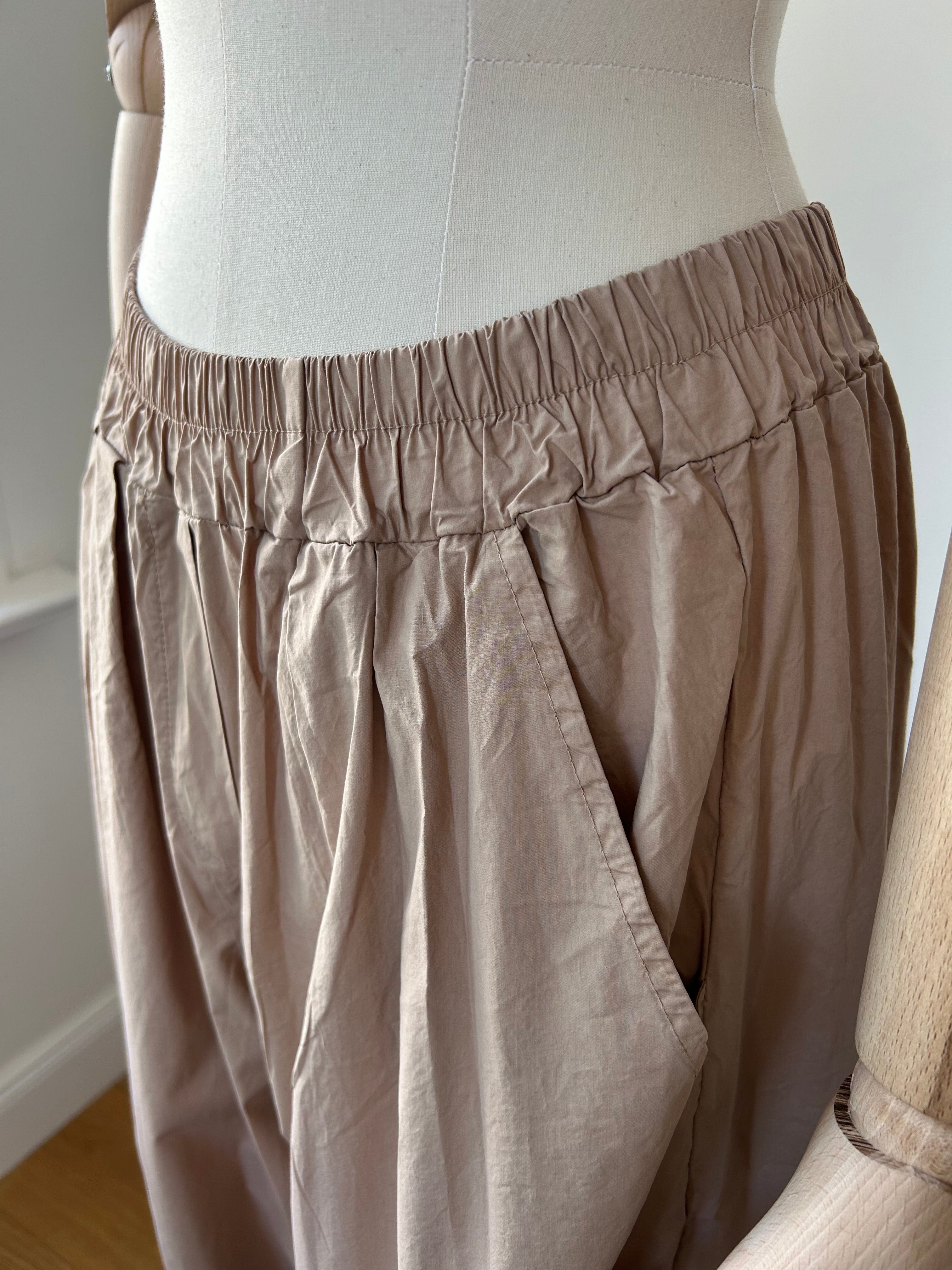 Leichte Culotte Palazzo-Hose - beige