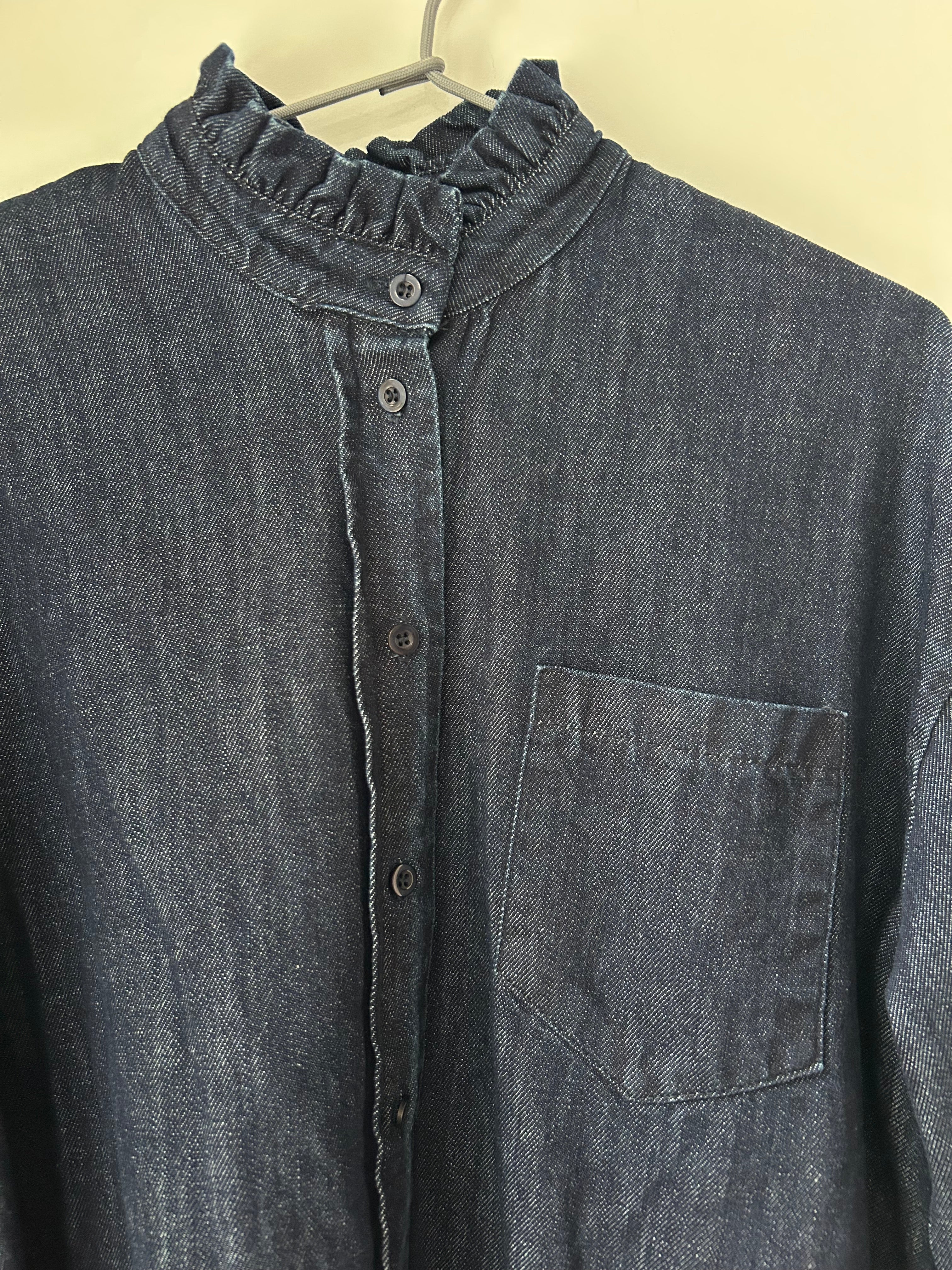 Jeansbluse - dark denim