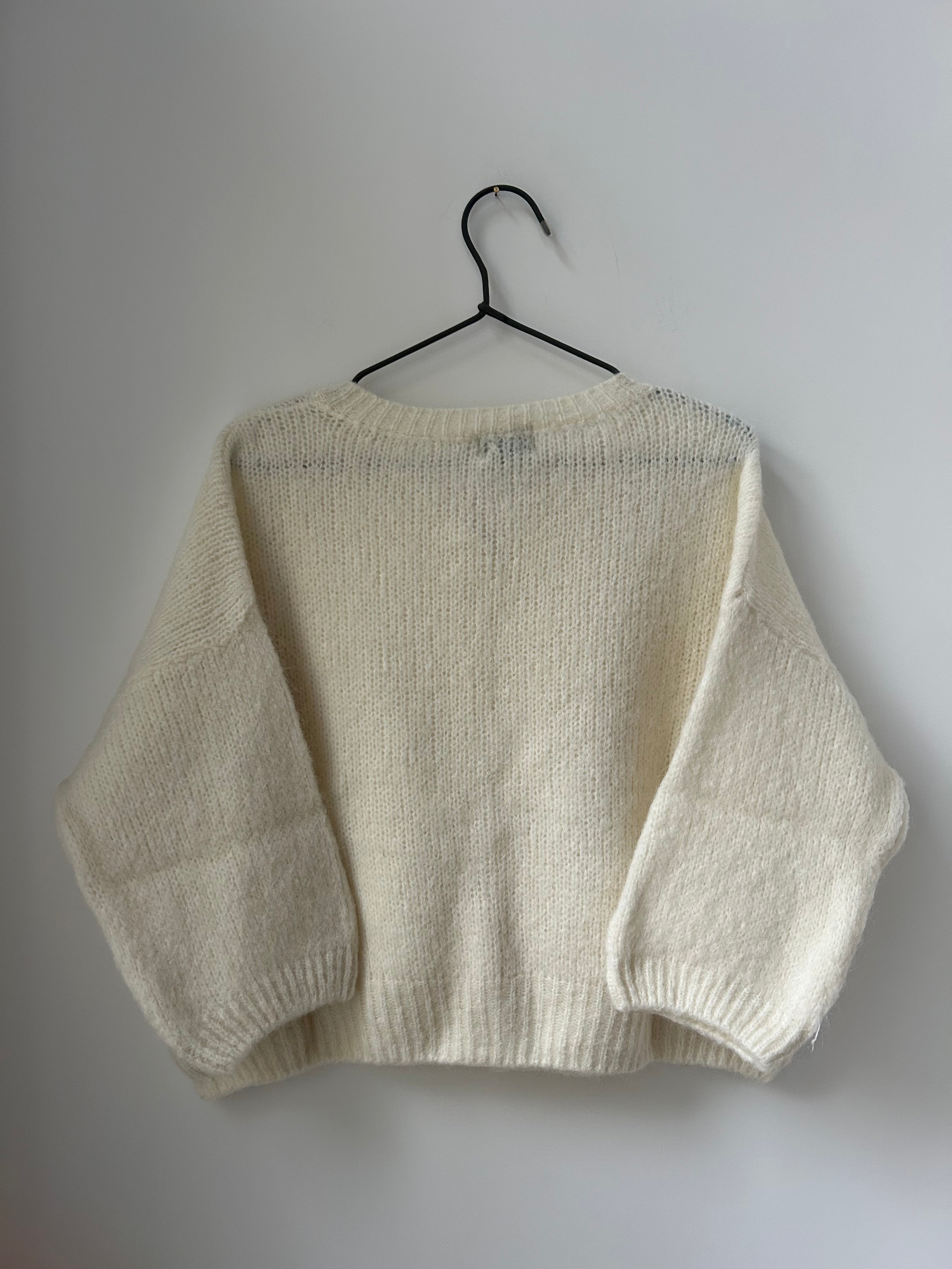 Kurze Strickjacke Cardigan - Creme