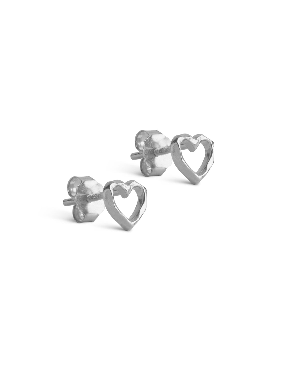 Ohrstecker Organic Heart - silber