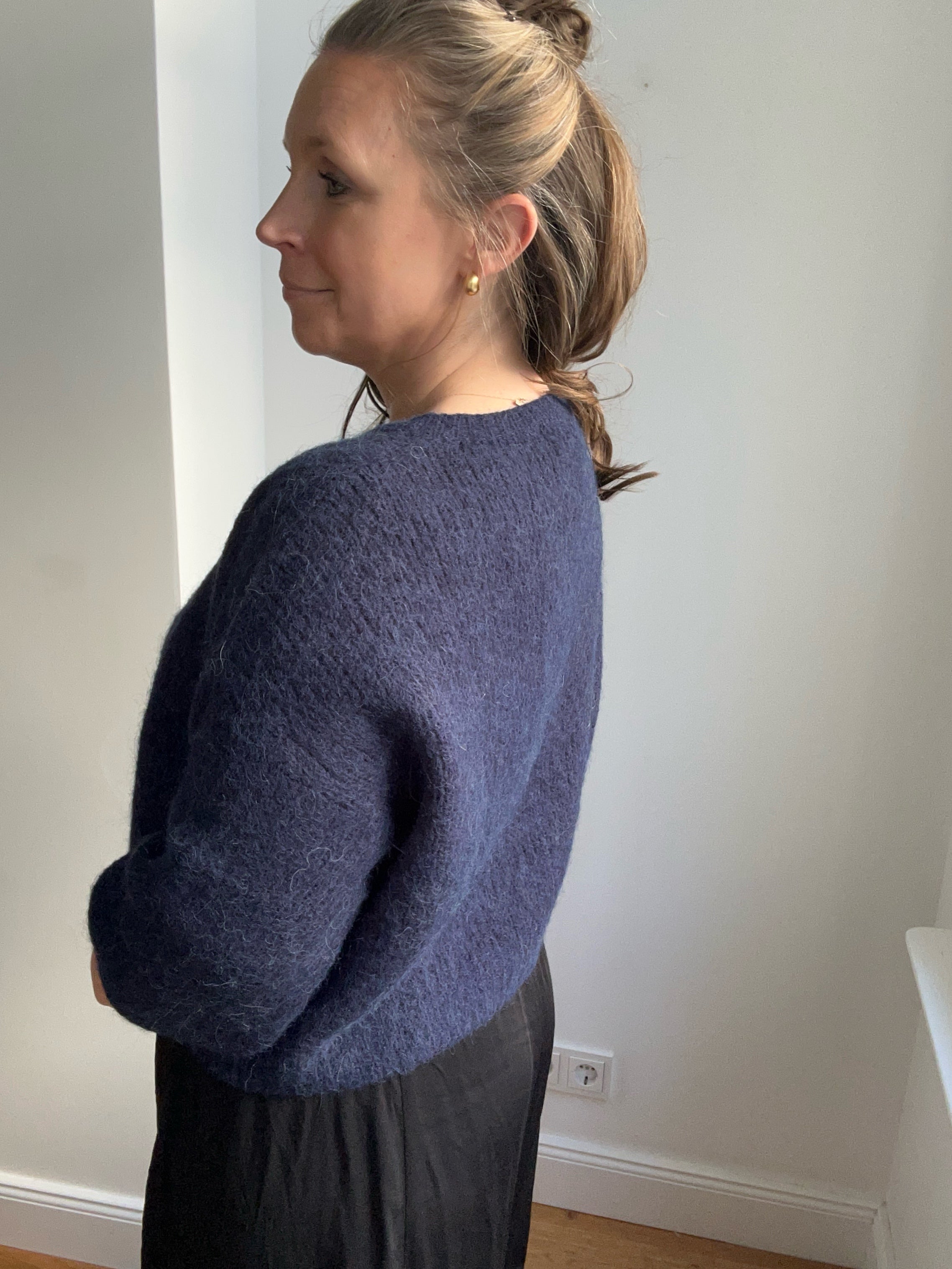 Kurze Strickjacke Cardigan - Navy