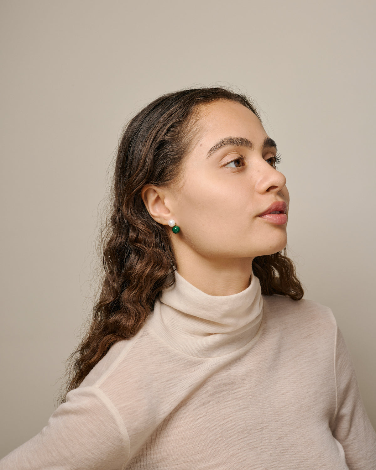 Ohrstecker Columba - gold/petrol/pearl