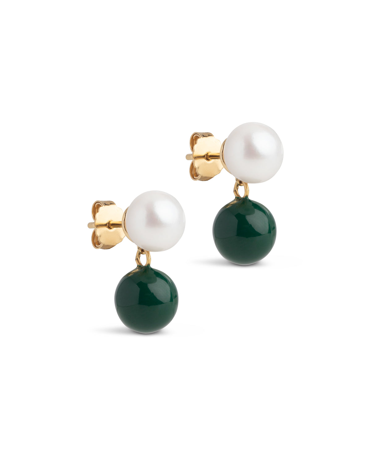 Ohrstecker Columba - gold/petrol/pearl