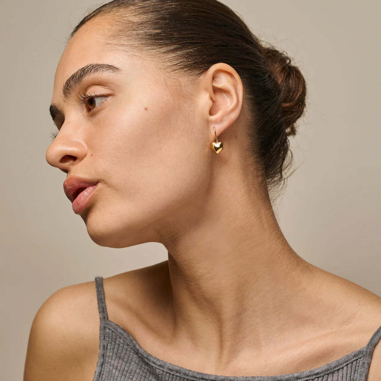 Ohrringe Poma Drop Heart - gold