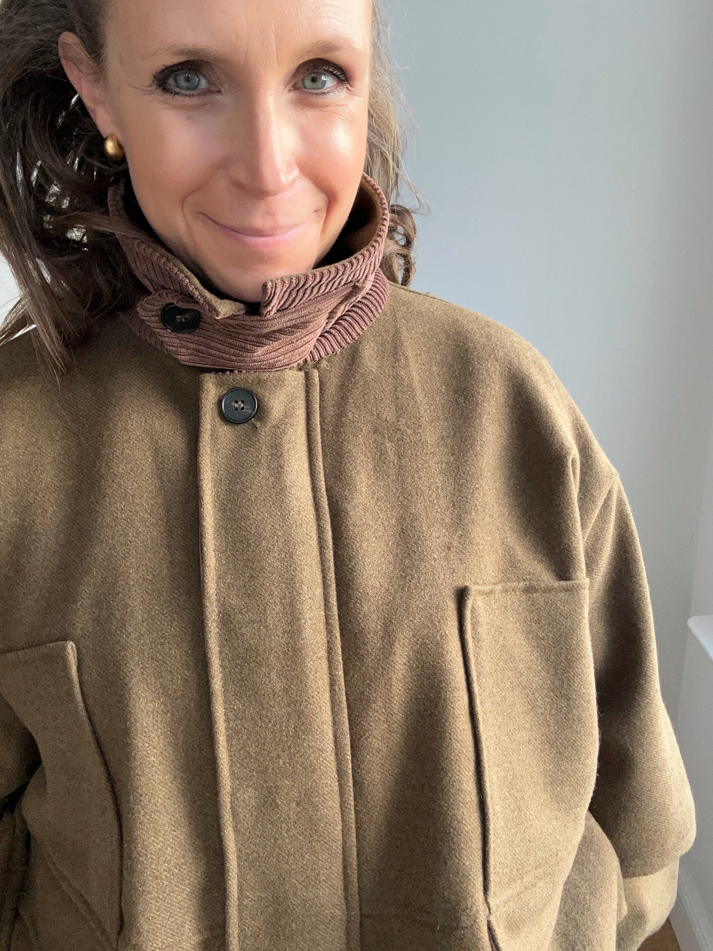 Warme Jacke mit Volumen - agave