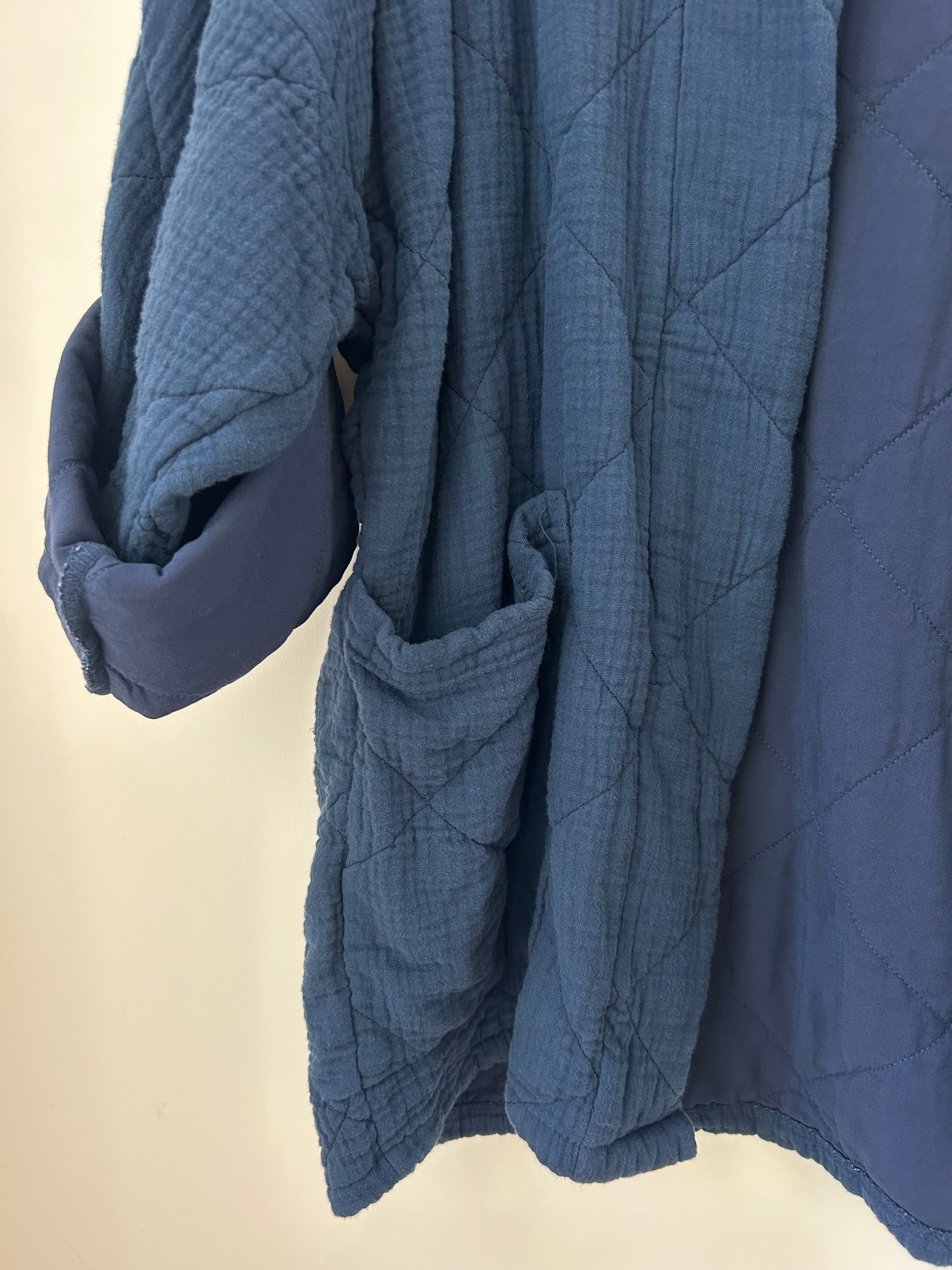 Lange Kimono-Jacke - dunkelblau