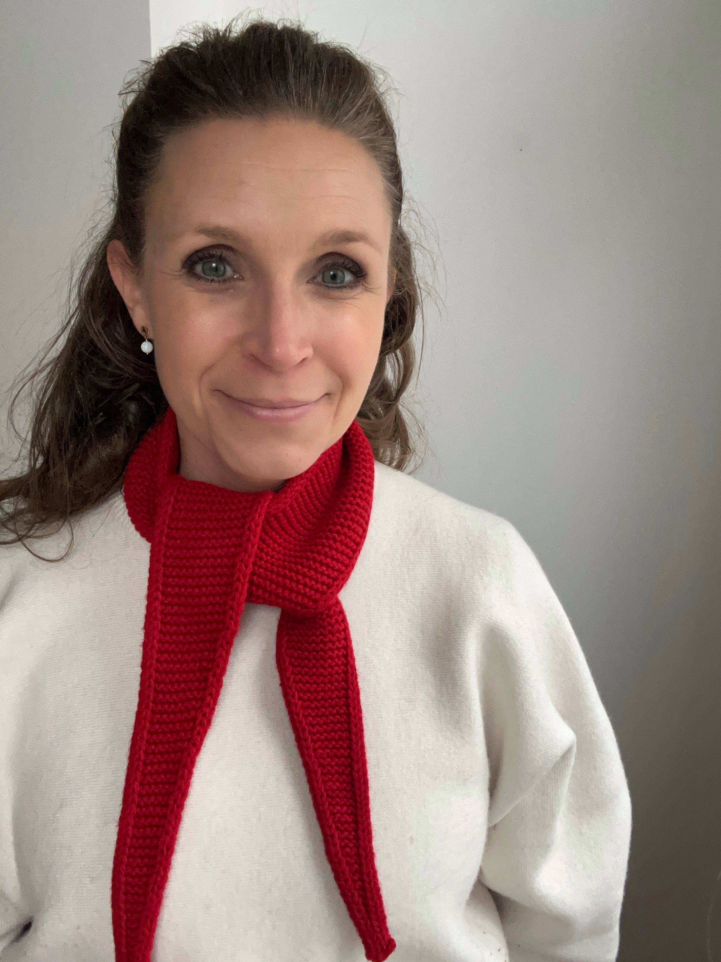 Kleiner Strick-Schal - rot