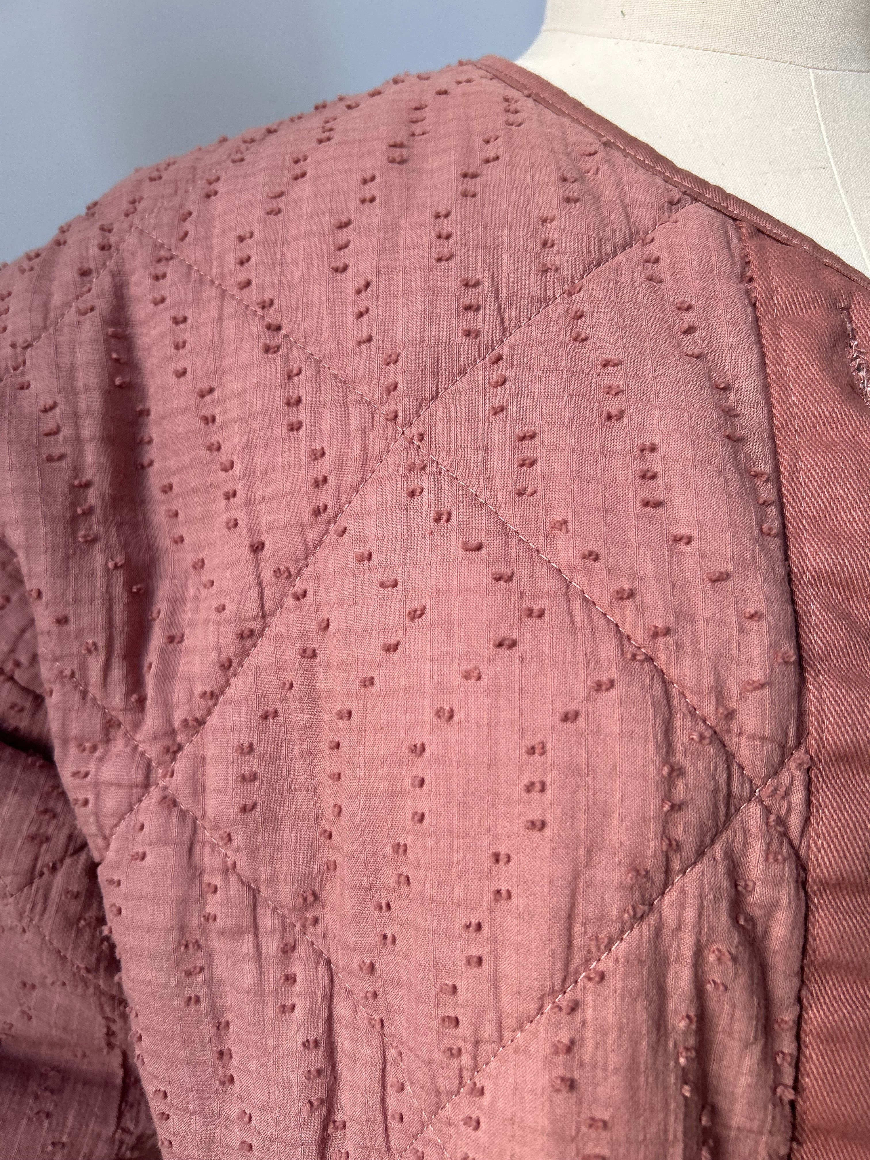 Gesteppte Jacke mit Struktur - altrosa