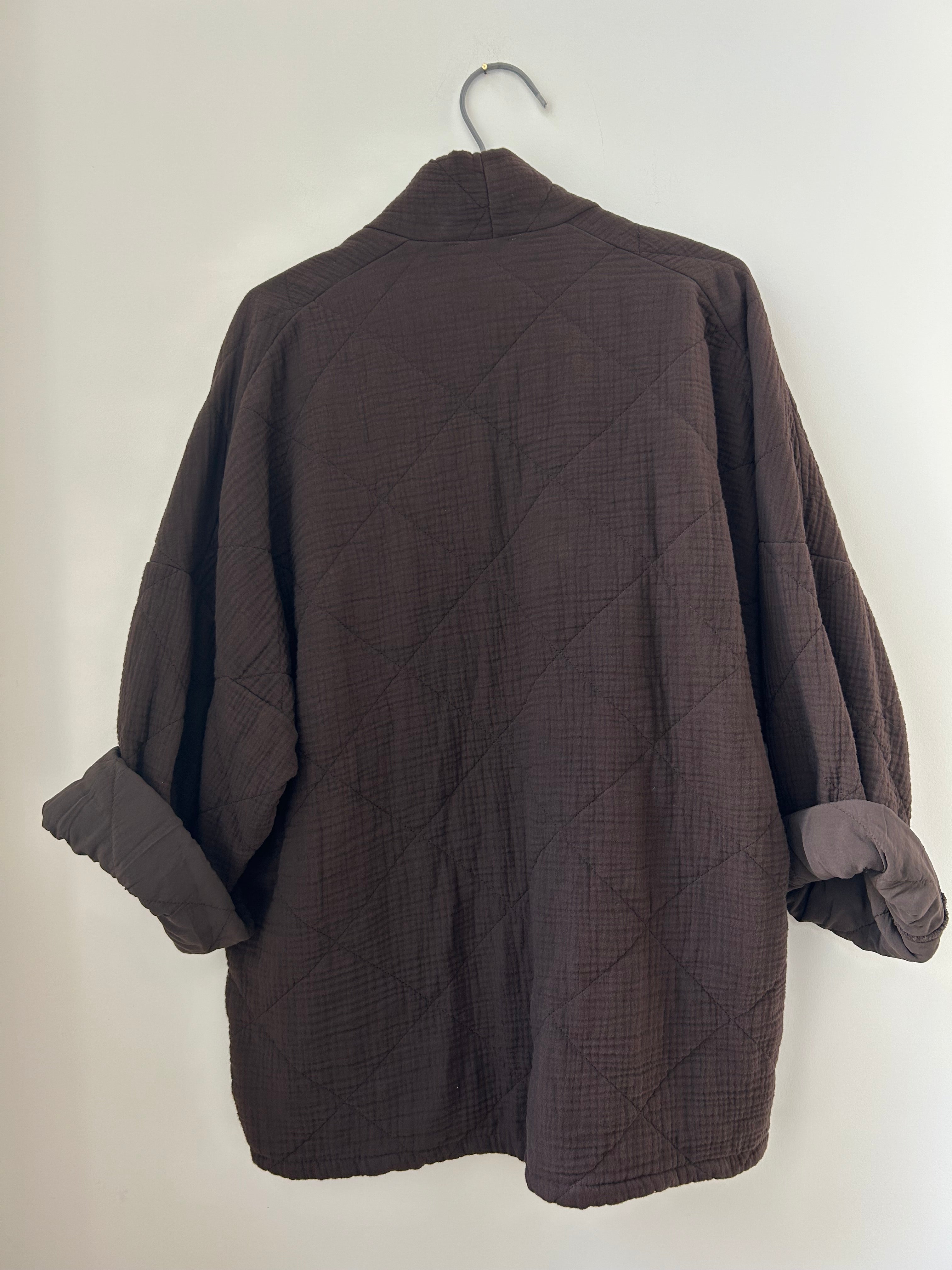 Lange Kimono-Jacke - braun