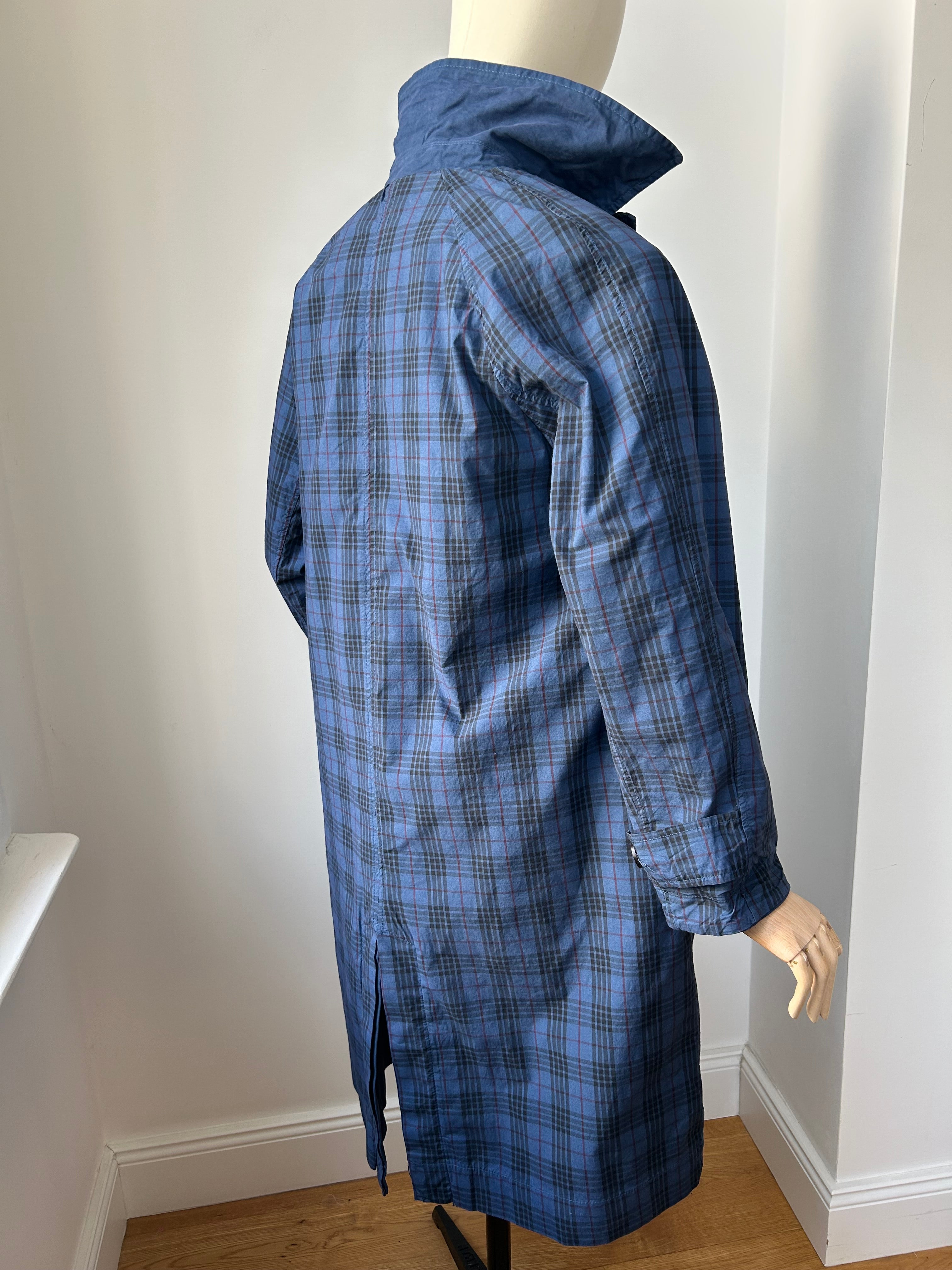 Wendemantel mit Karomuster - dunkelblau