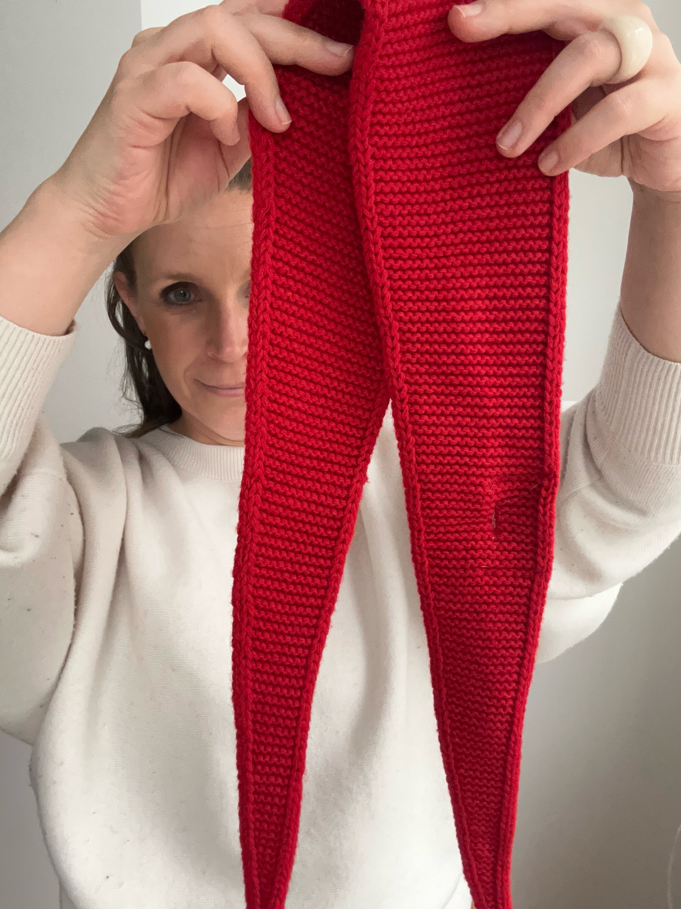 Kleiner Strick-Schal - rot