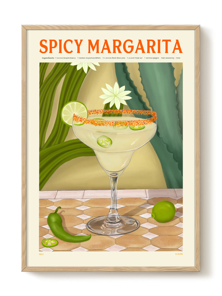 Frontale Darstellung des Spicy Margarita Posters mit leuchtenden Farben