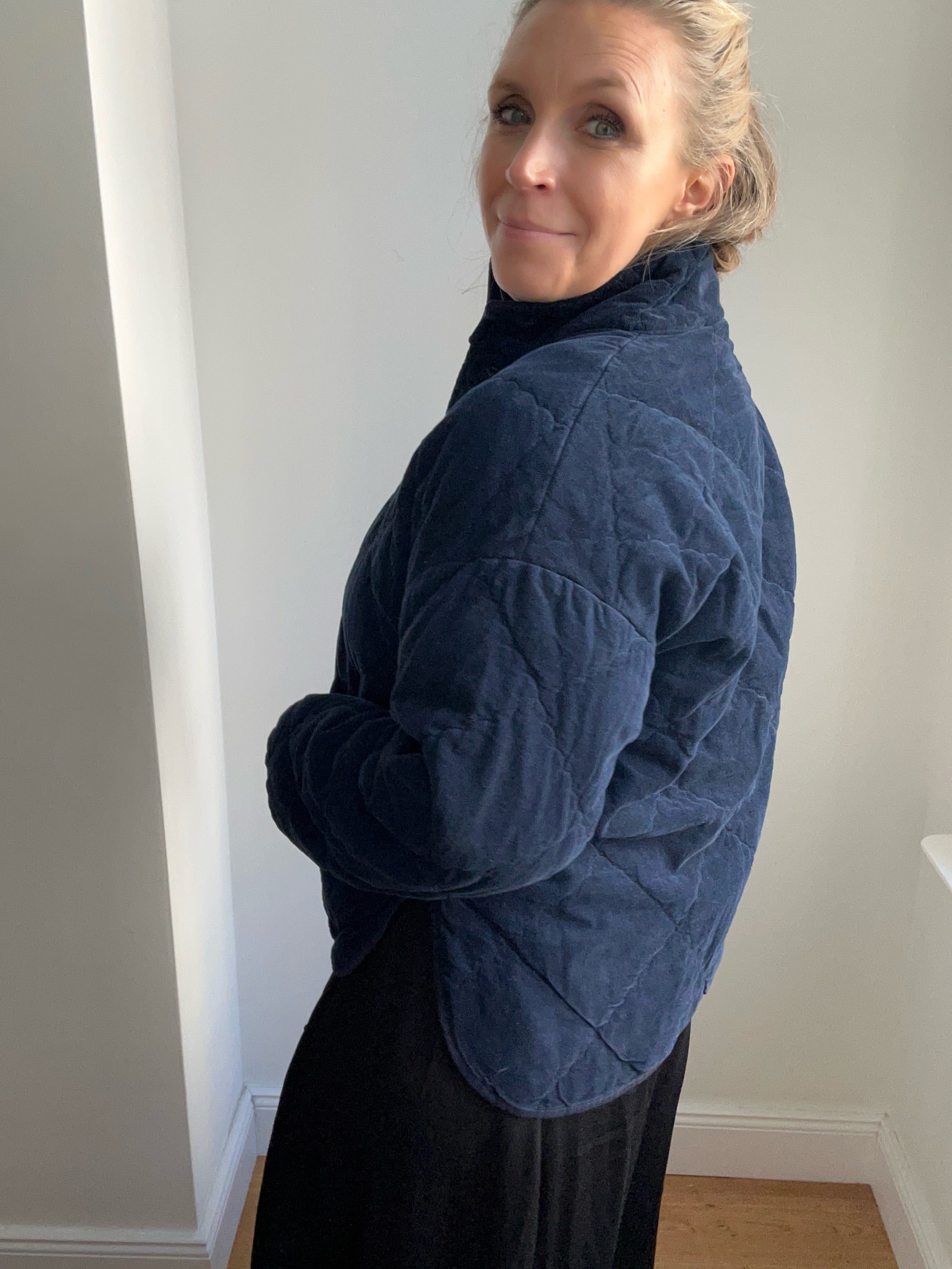 Steppjacke aus Babycord - navy