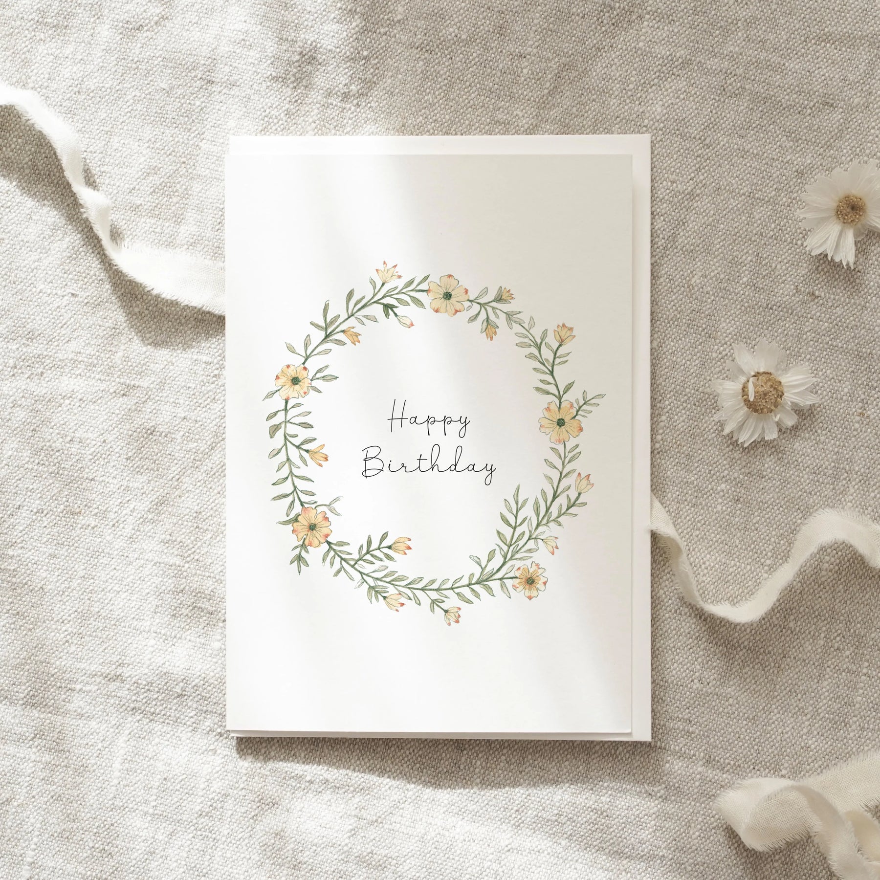 Postkarte - Happy Birthday | Geburtstagskranz