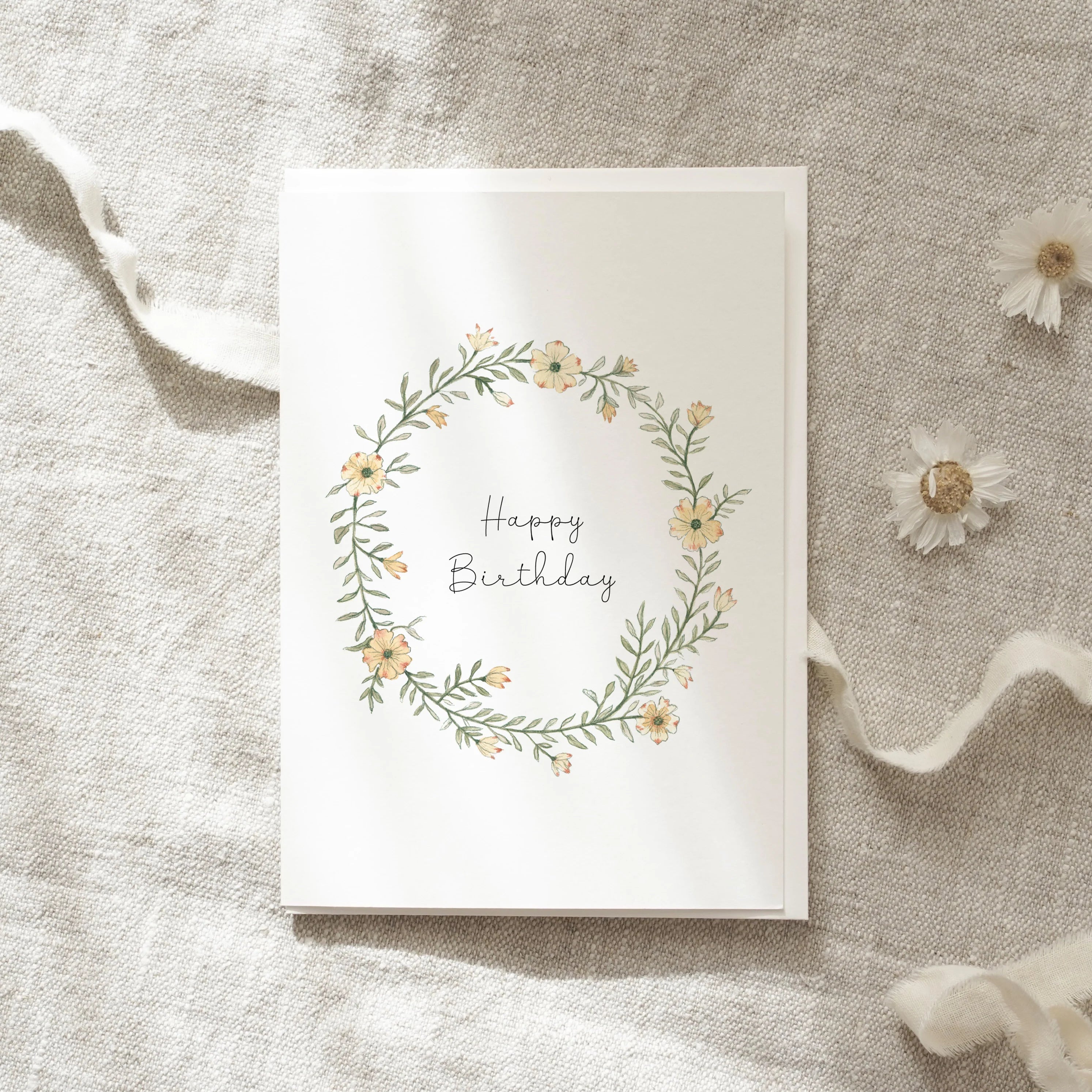 Postkarte - Happy Birthday | Geburtstagskranz