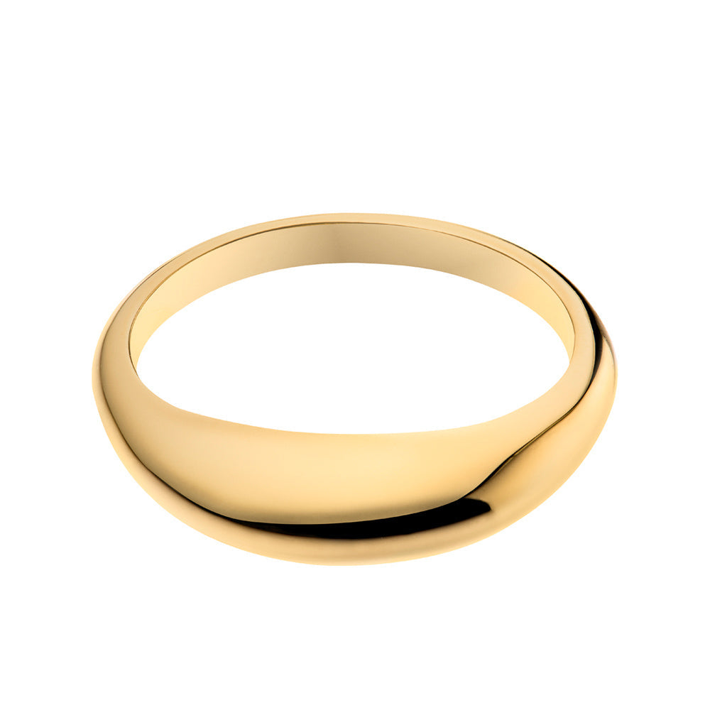 Pernille Corydon Globe Ring Gold – Frontansicht aus vergoldetem, recyceltem Silber