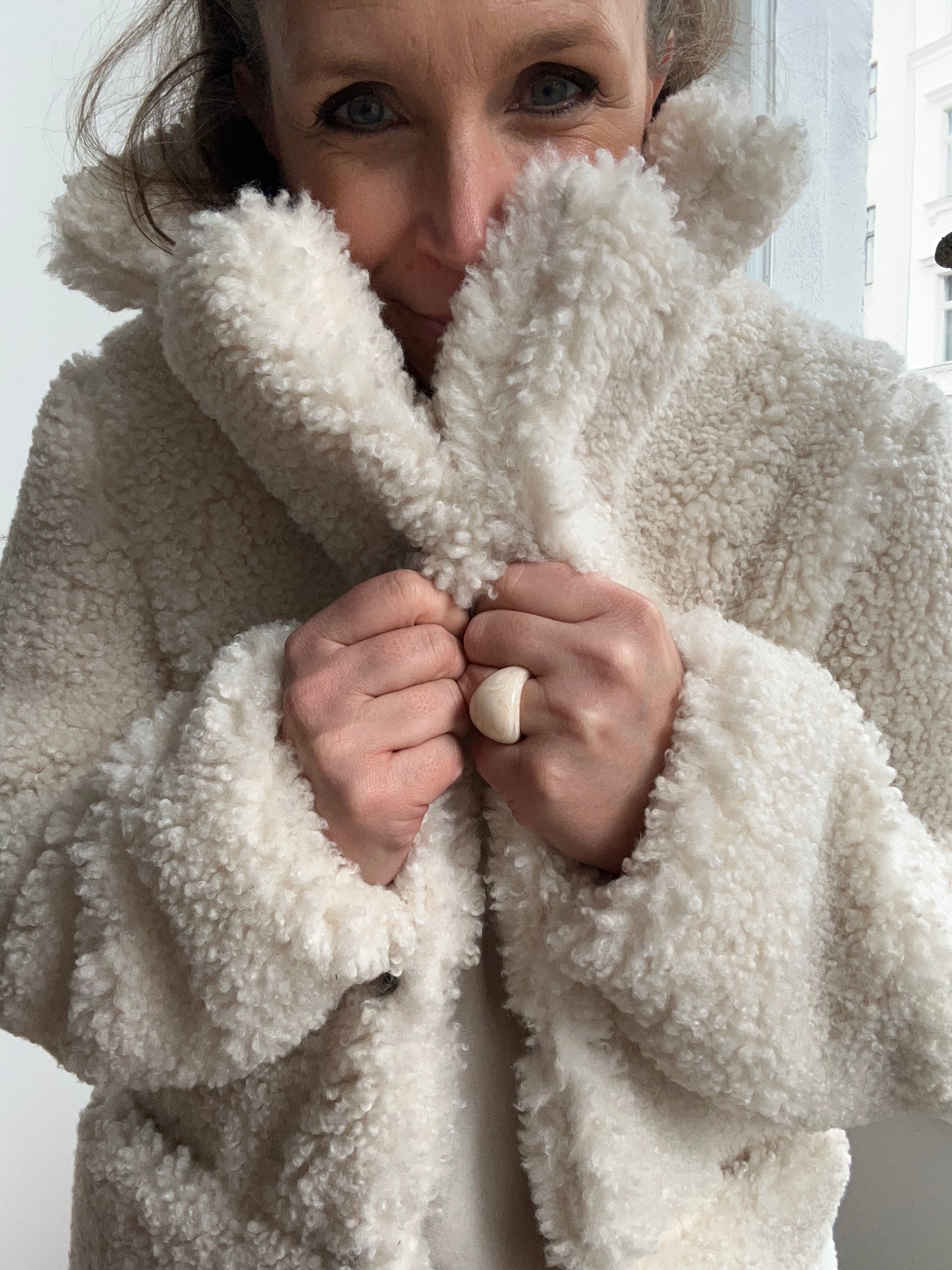 Kuscheliger Teddymantel - creme