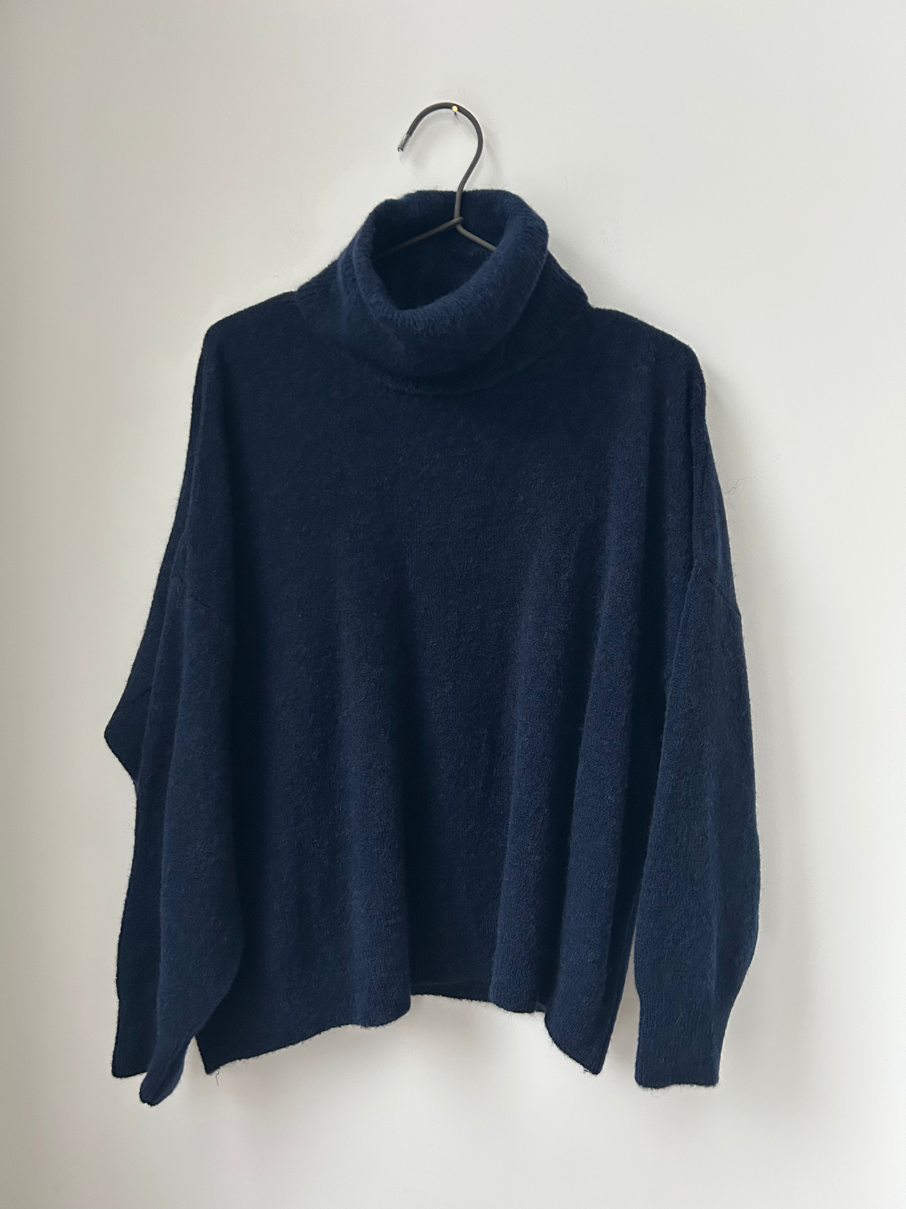 Rollkragen Pullover dunkelblau