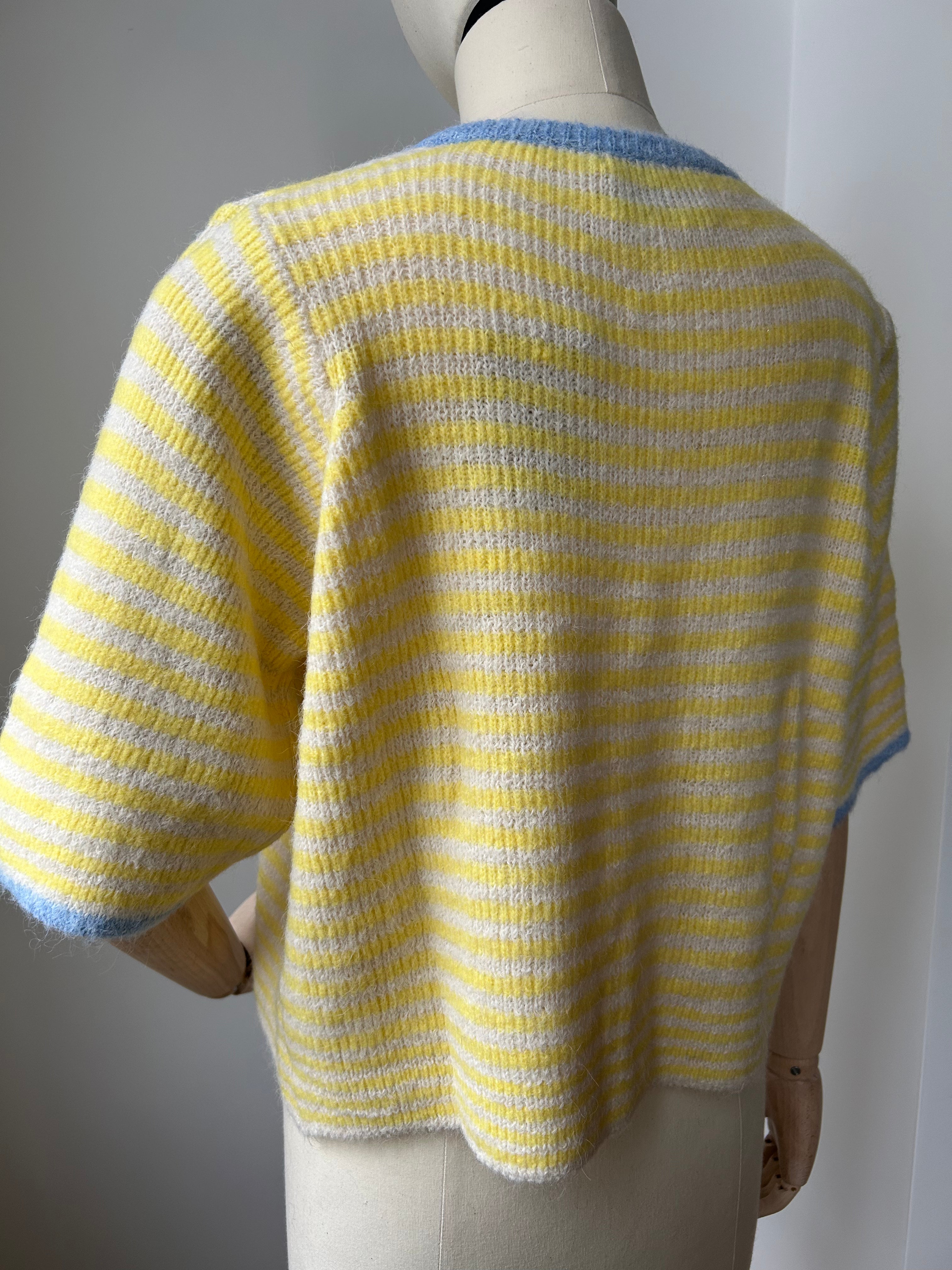 Cardigan mit Streifen - gelb