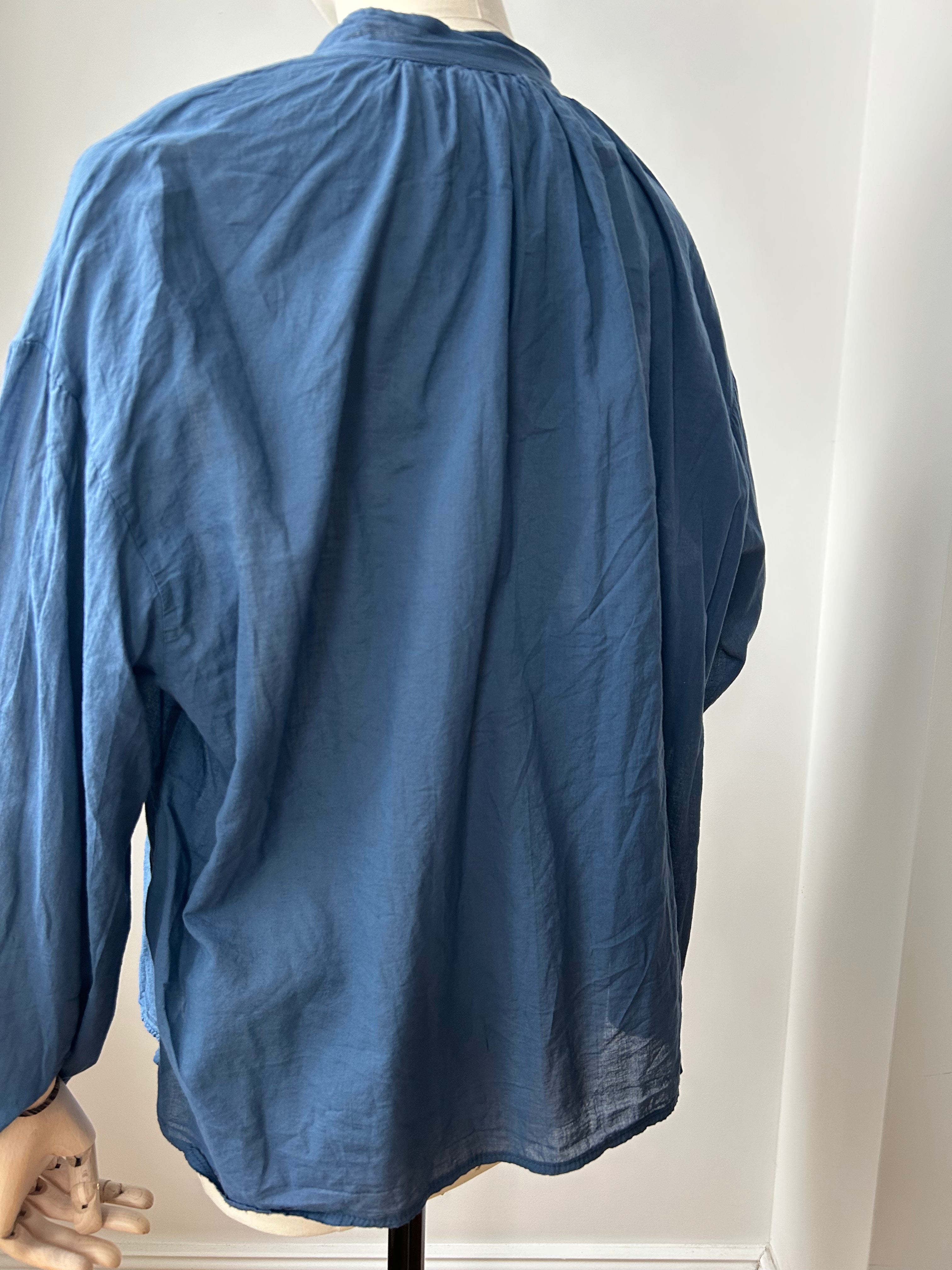 Leichte Baumwollbluse - navy