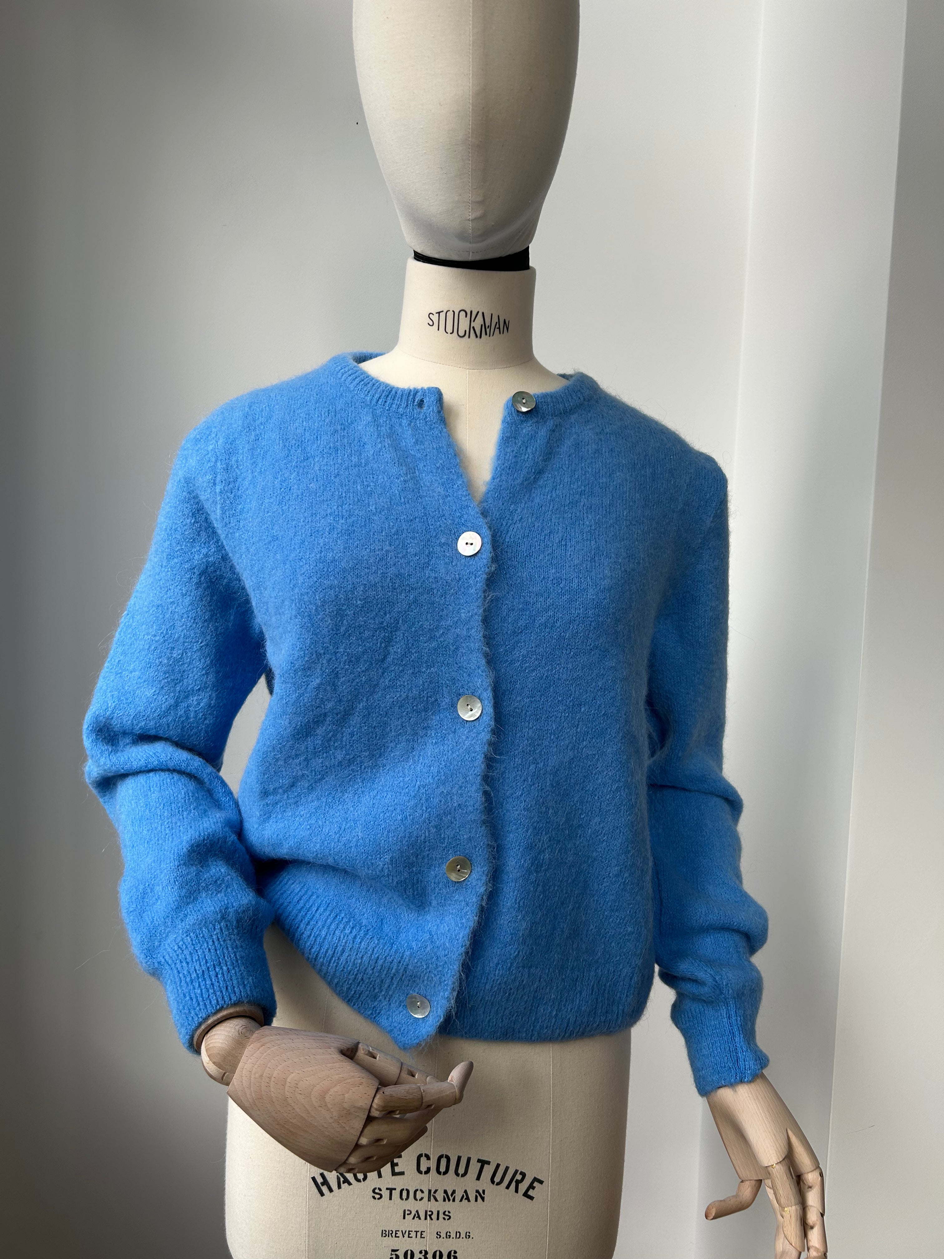 Strickjacke Cardigan - Himmelblau