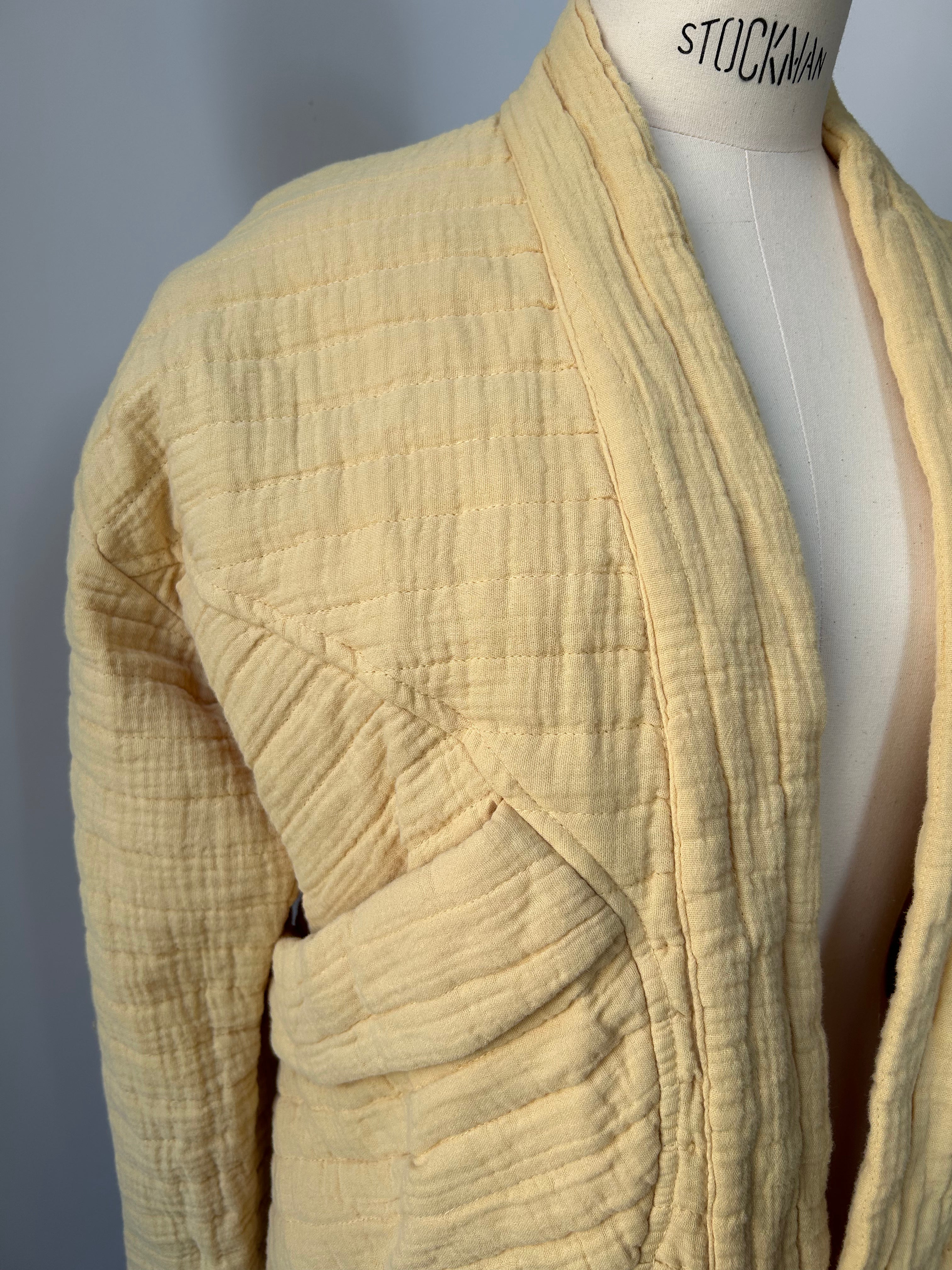 Kimono-Jacke - flachs-gelb