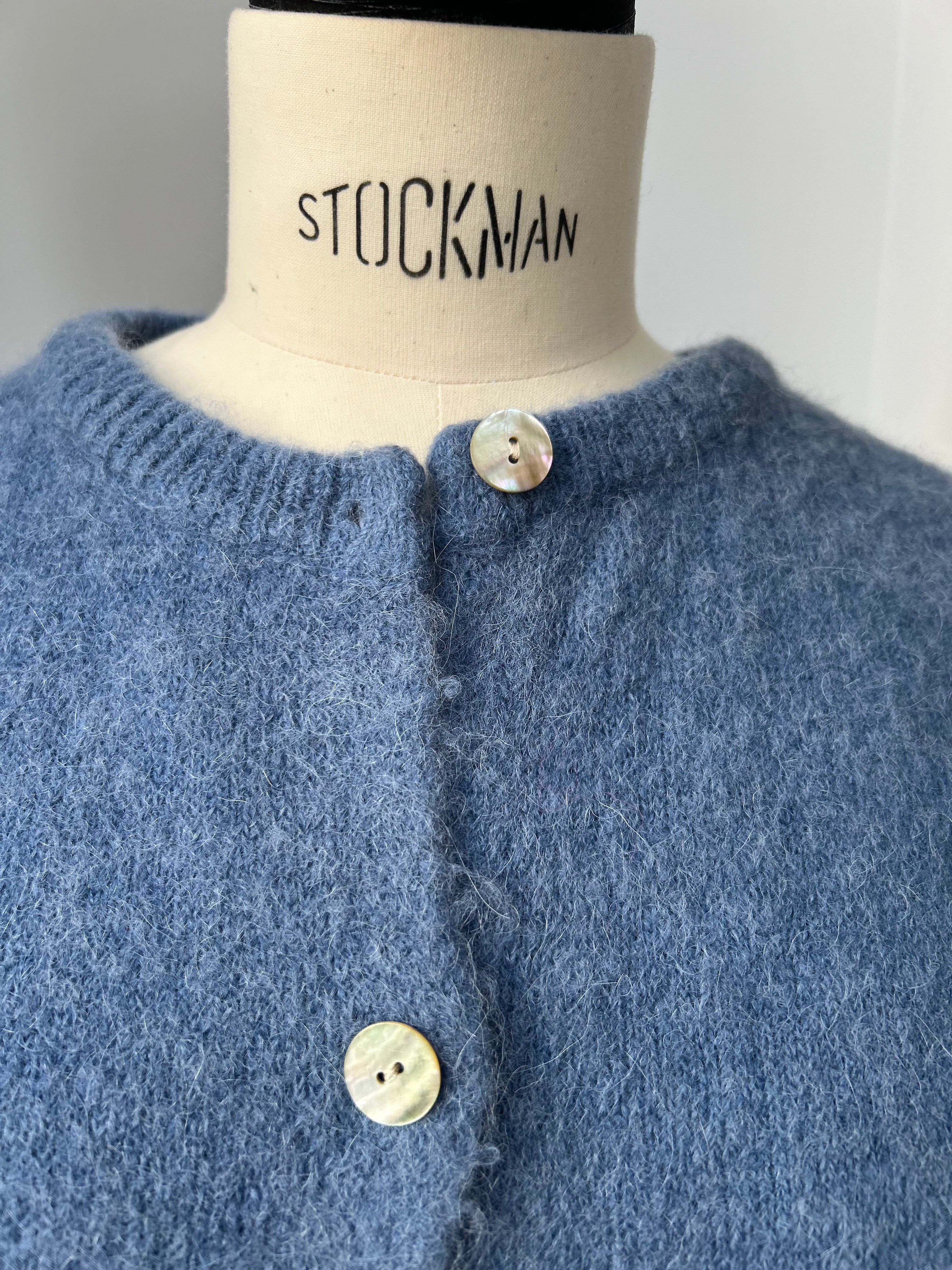 Strickjacke Cardigan - Vintage Blau