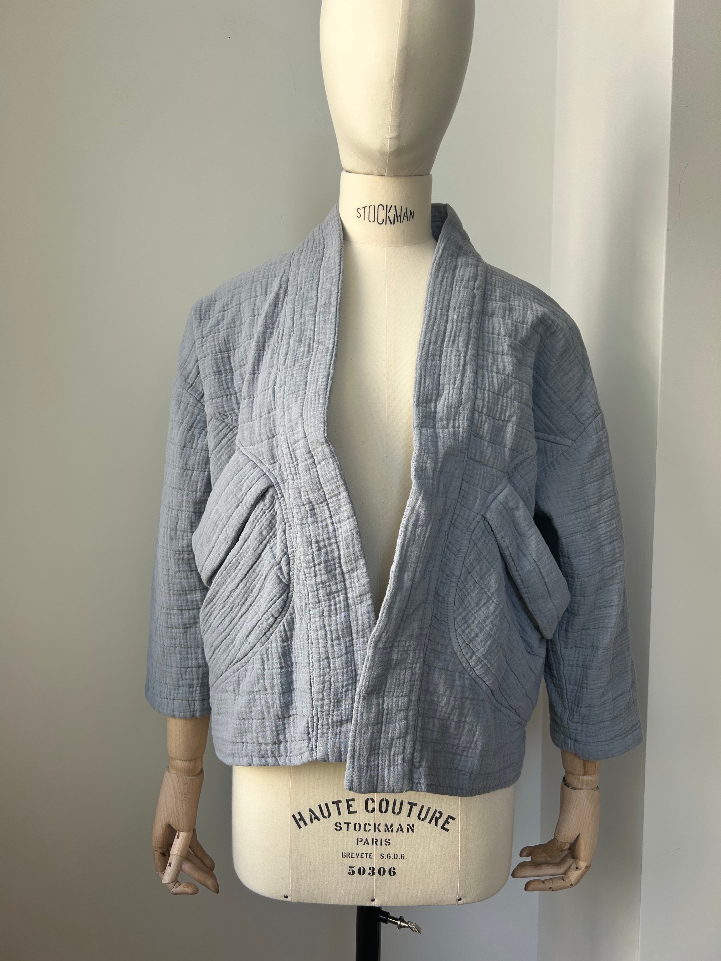 Kimono-Jacke - Hellgrau