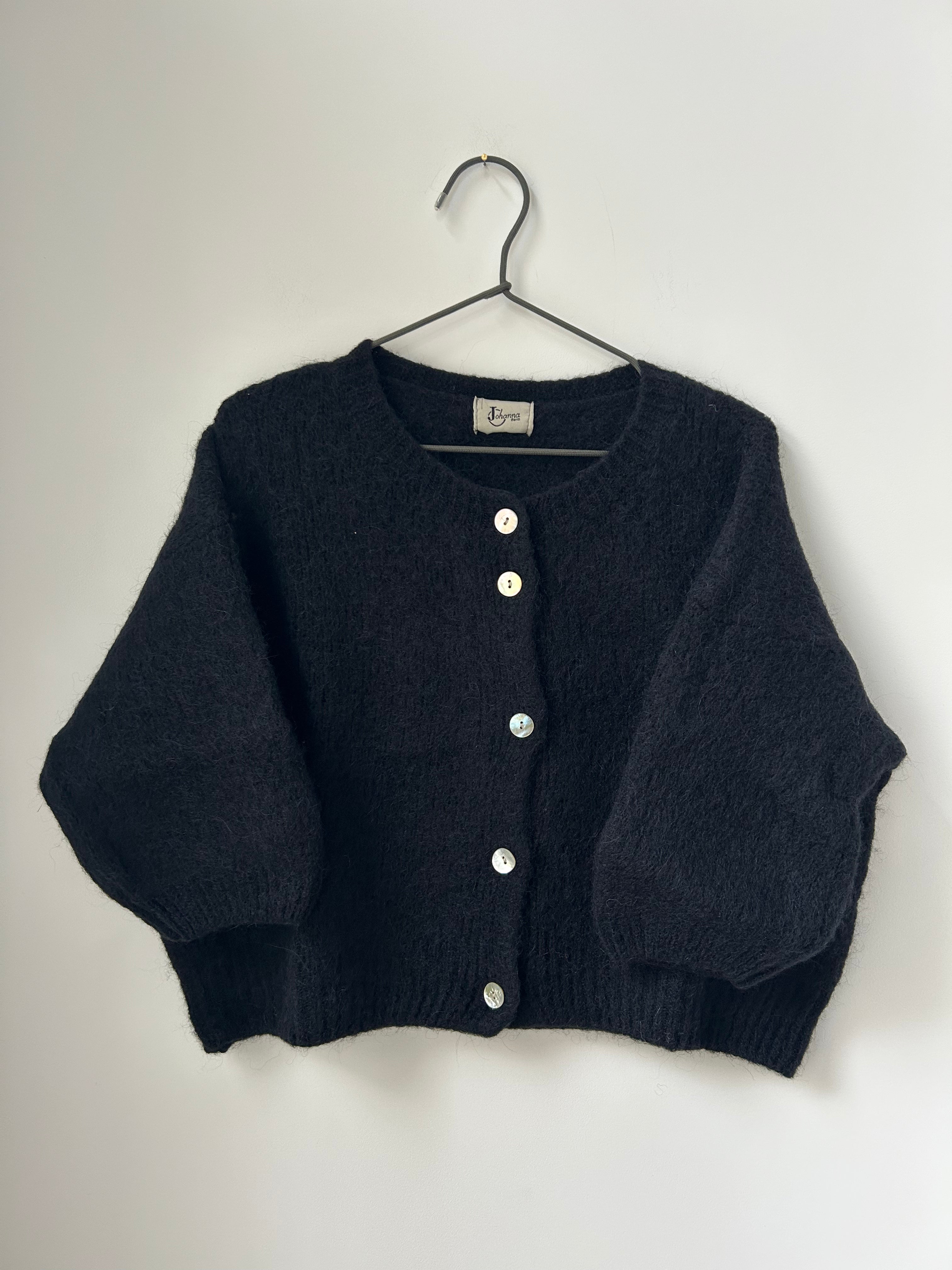 Kurze Strickjacke Cardigan - Schwarz