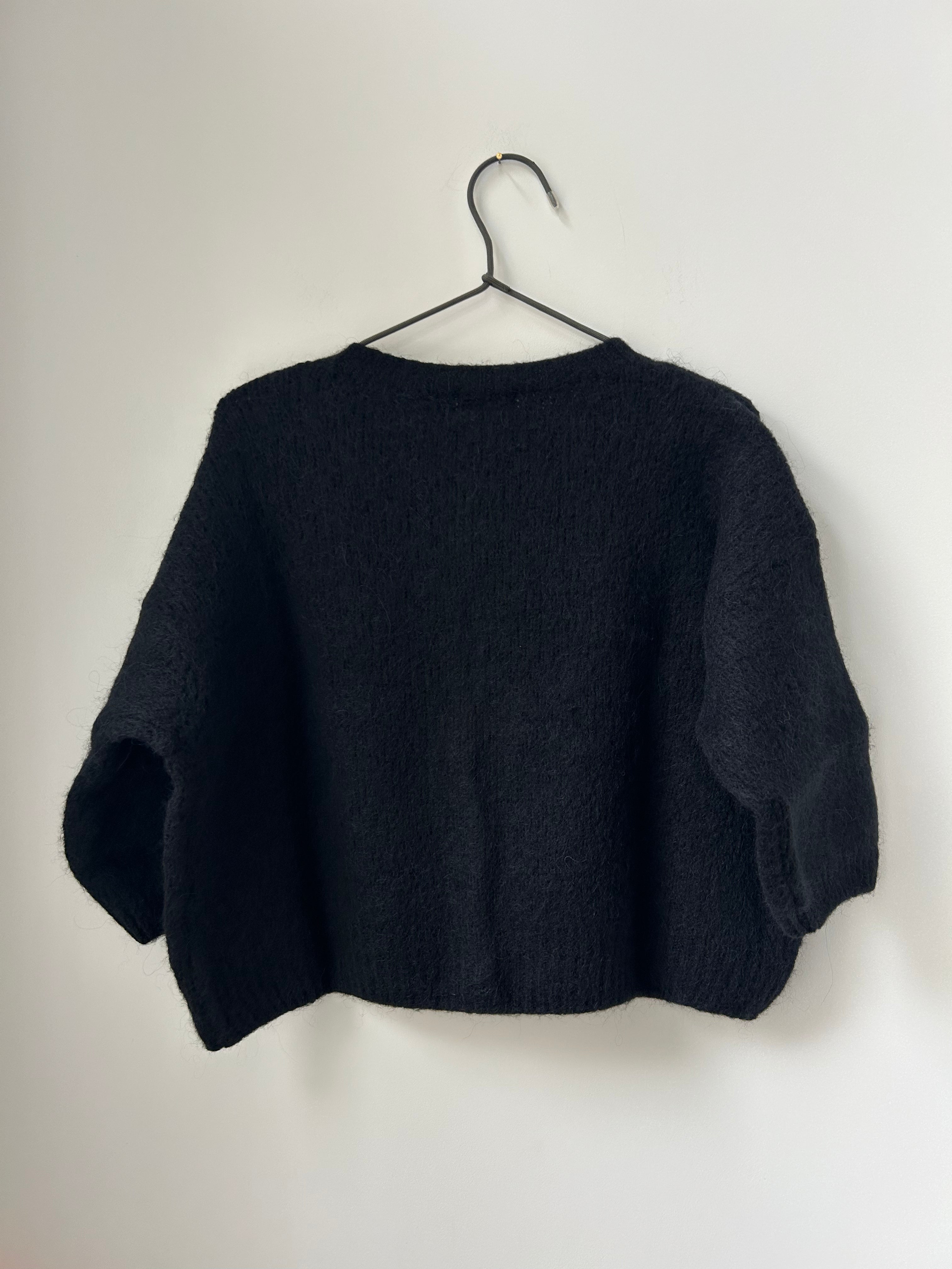 Kurze Strickjacke Cardigan - Schwarz