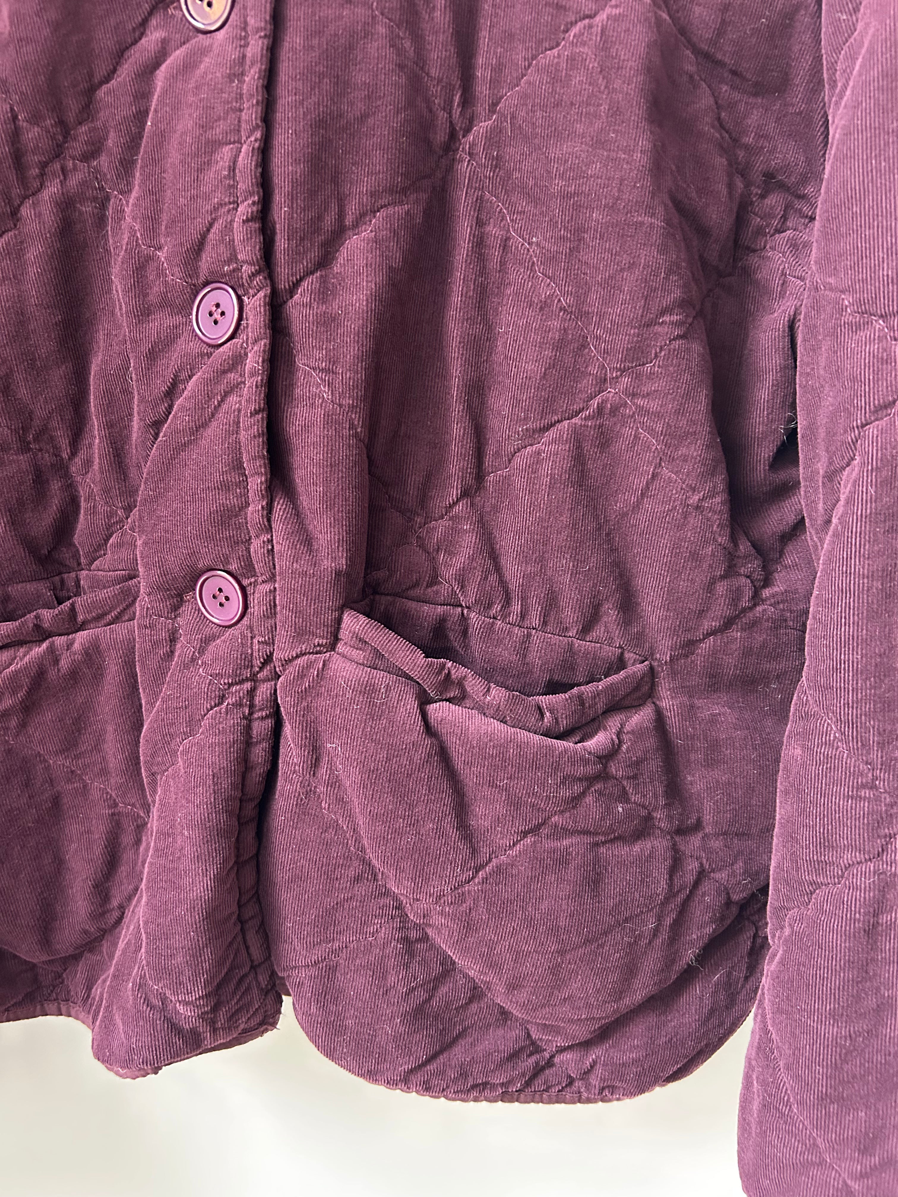 Steppjacke aus Babycord - burgundy