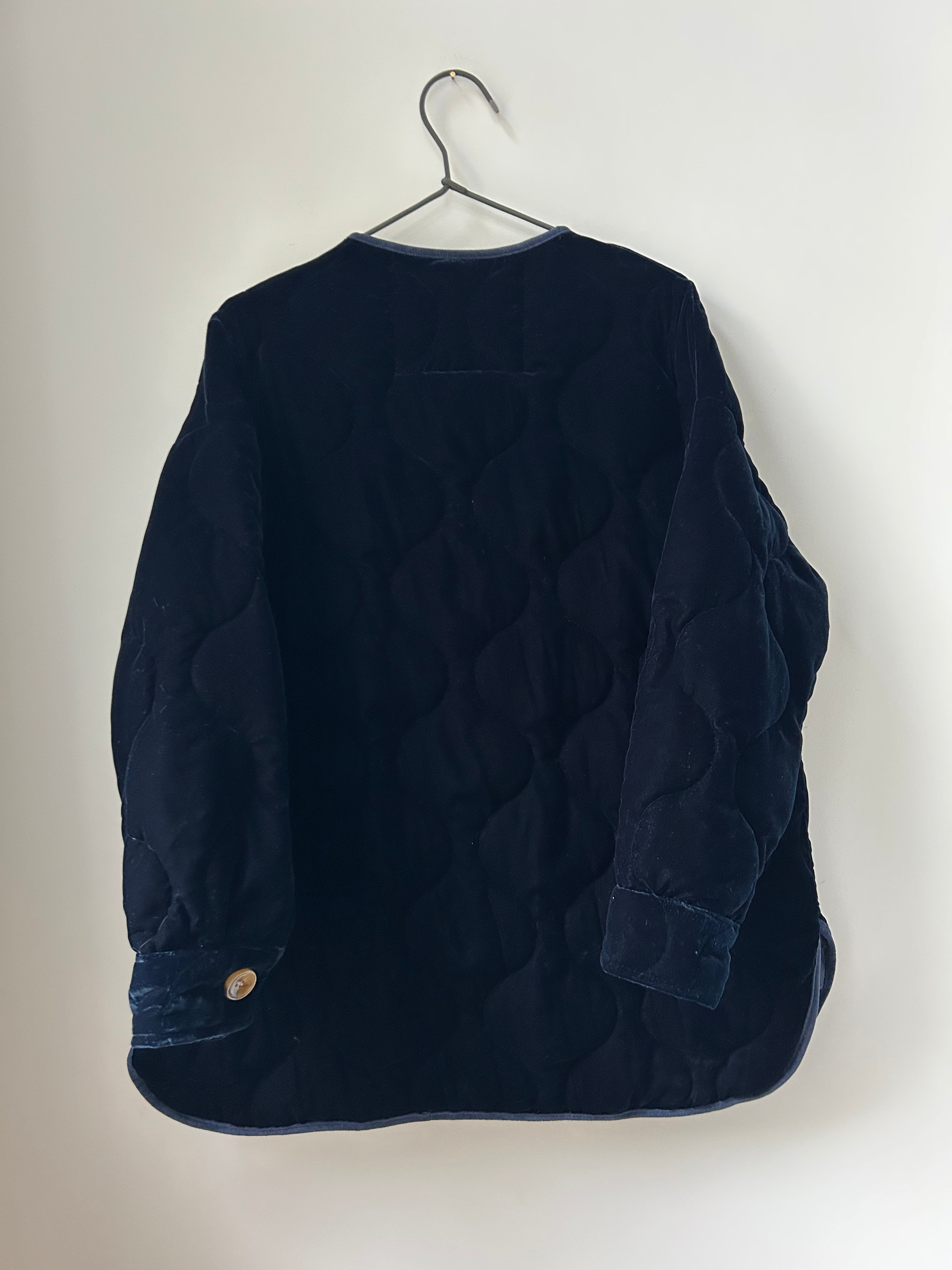Steppjacke aus Velours - blau
