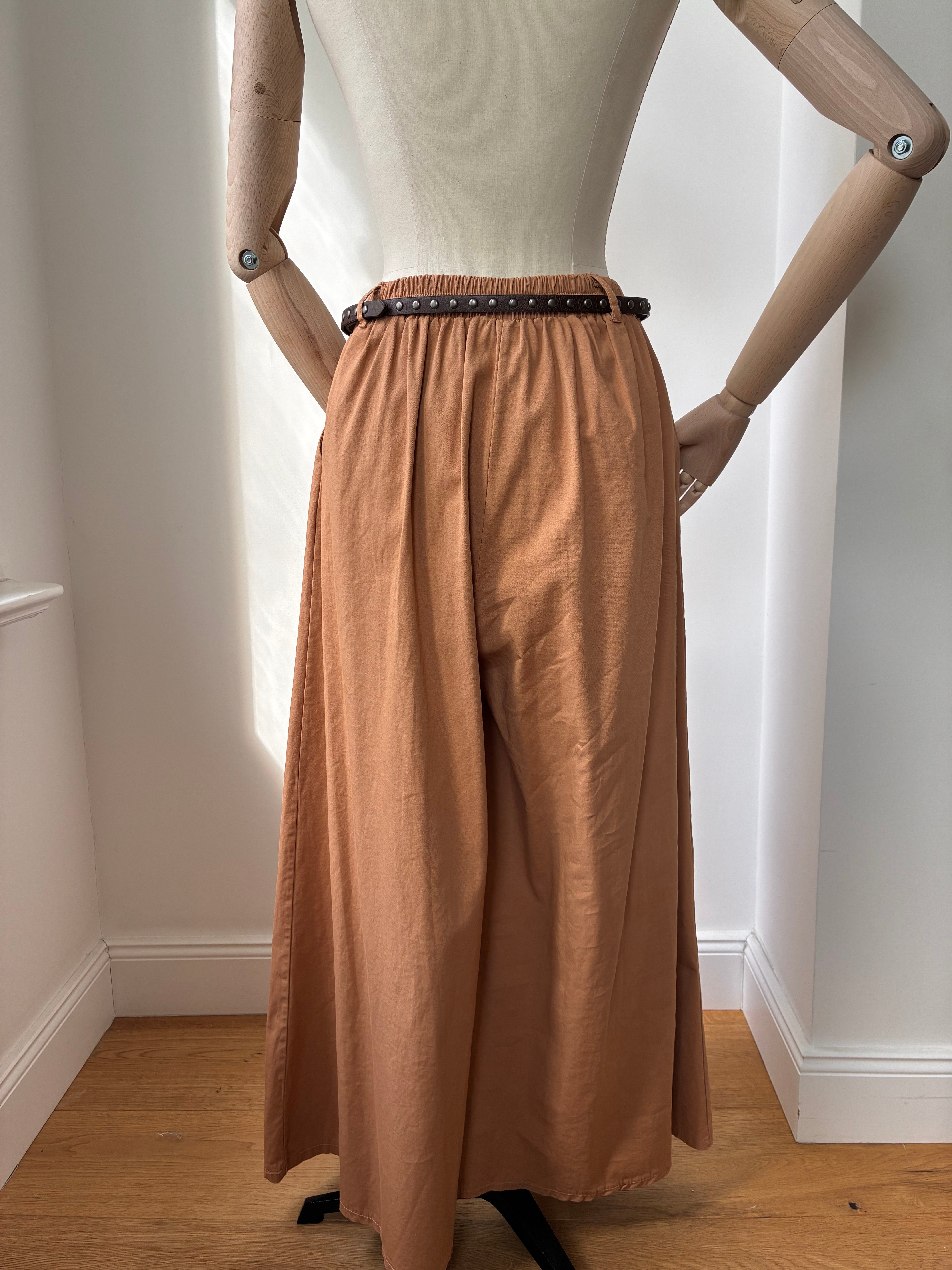Weite Palozzo-Hose - terracotta