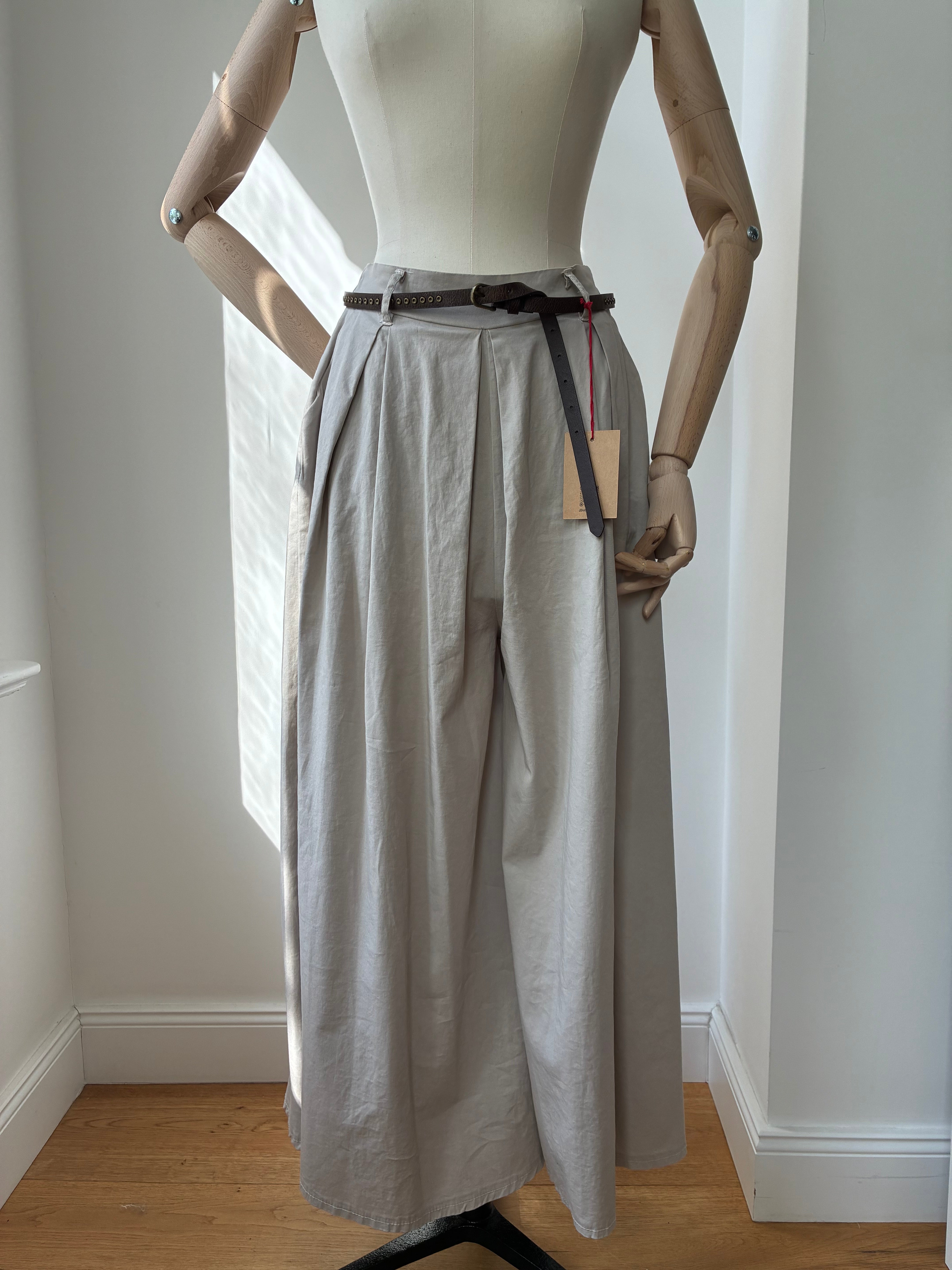 Weite Palazzo-Hose - greige