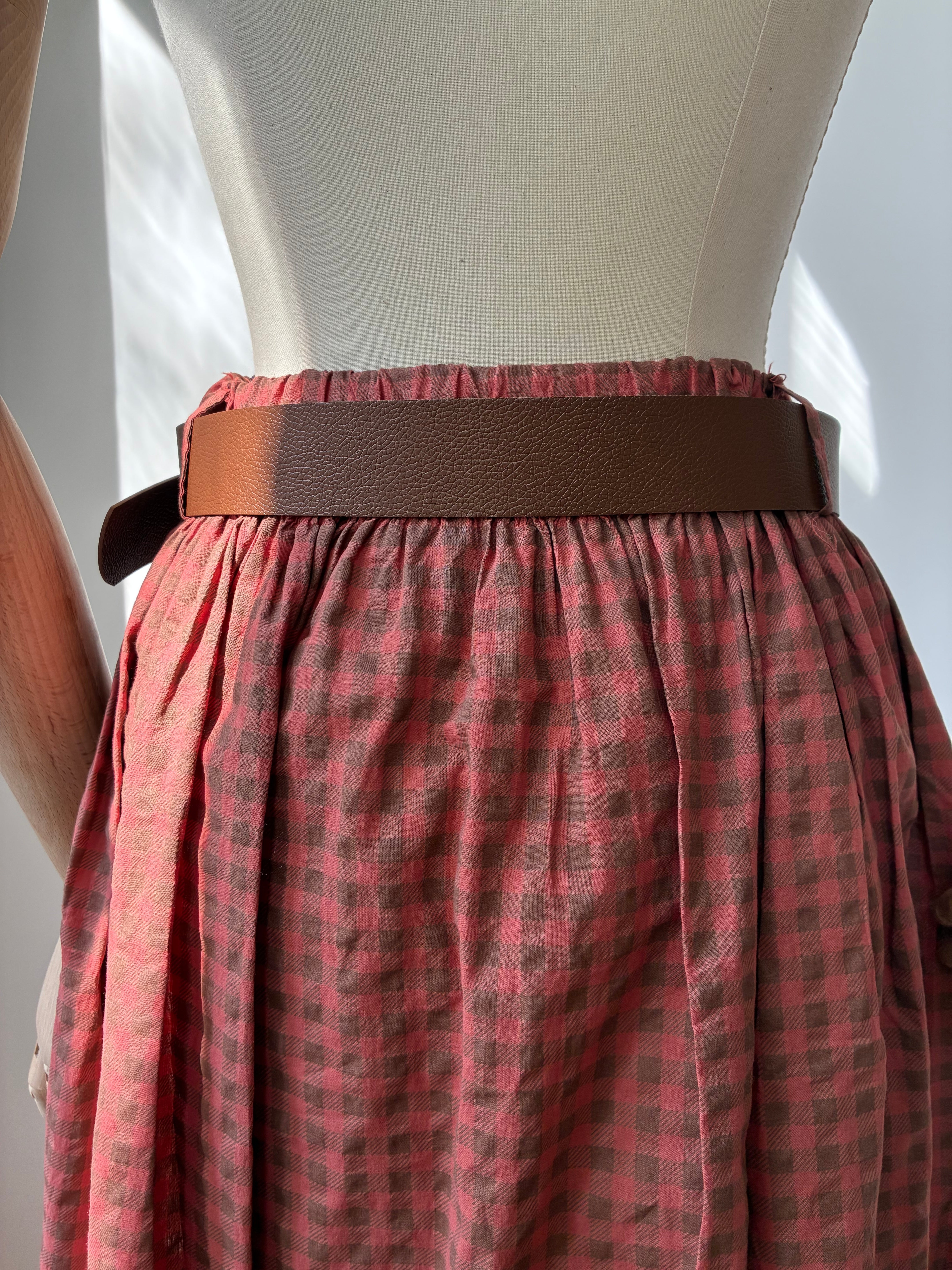 Karierter Rock - dunkles apricot