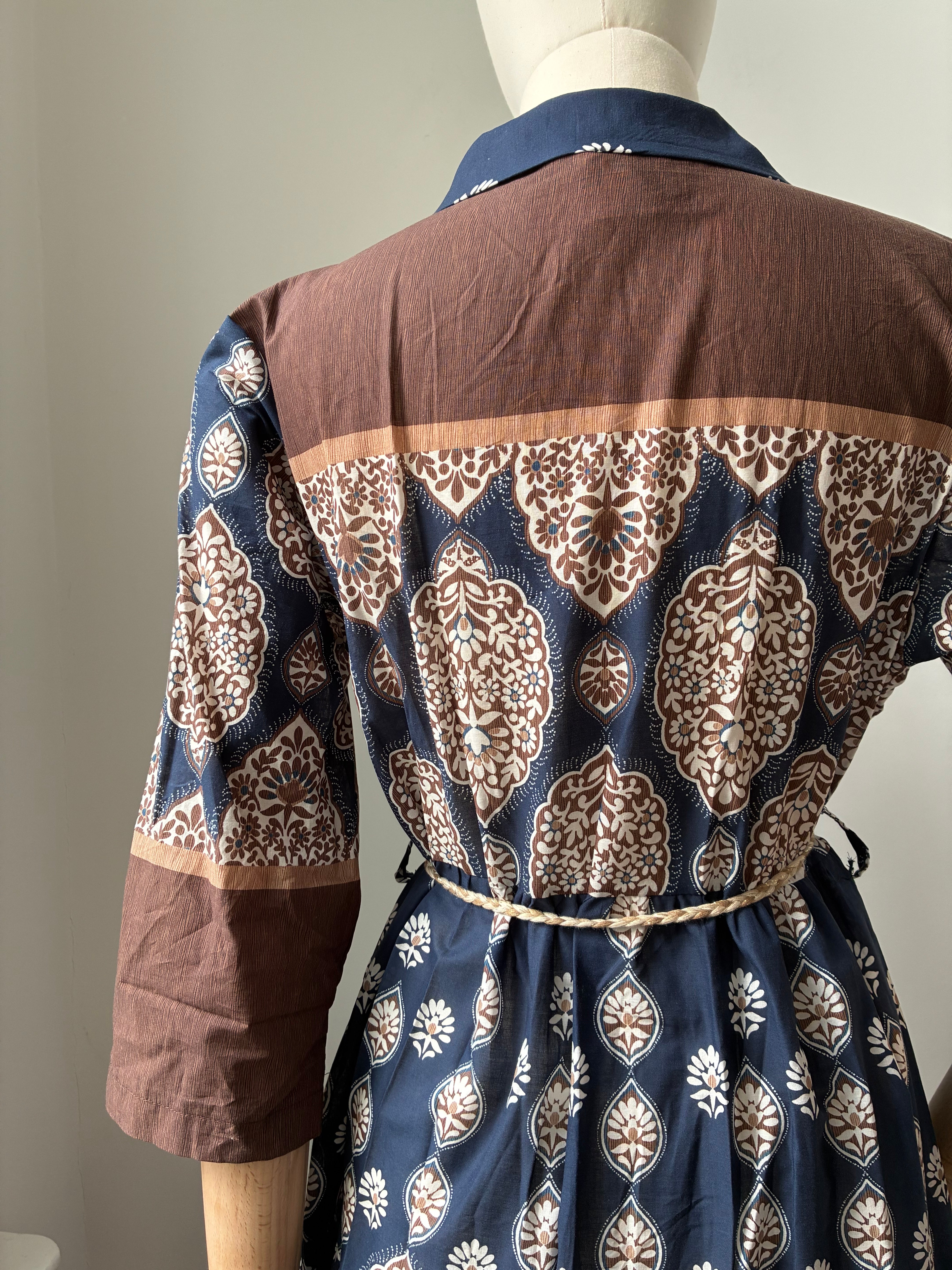 Paisley-Kleid - blau/braun