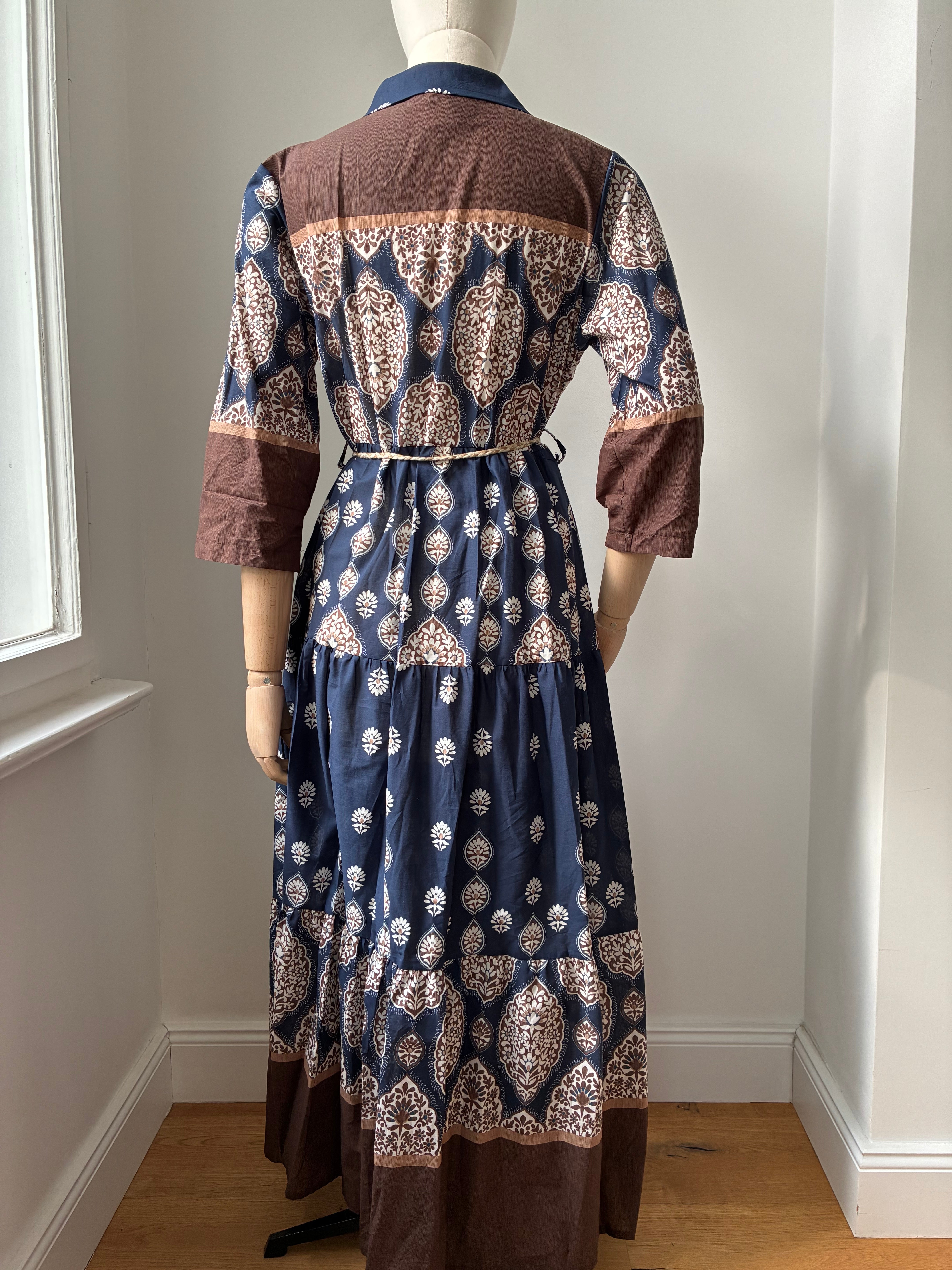 Paisley-Kleid - blau/braun