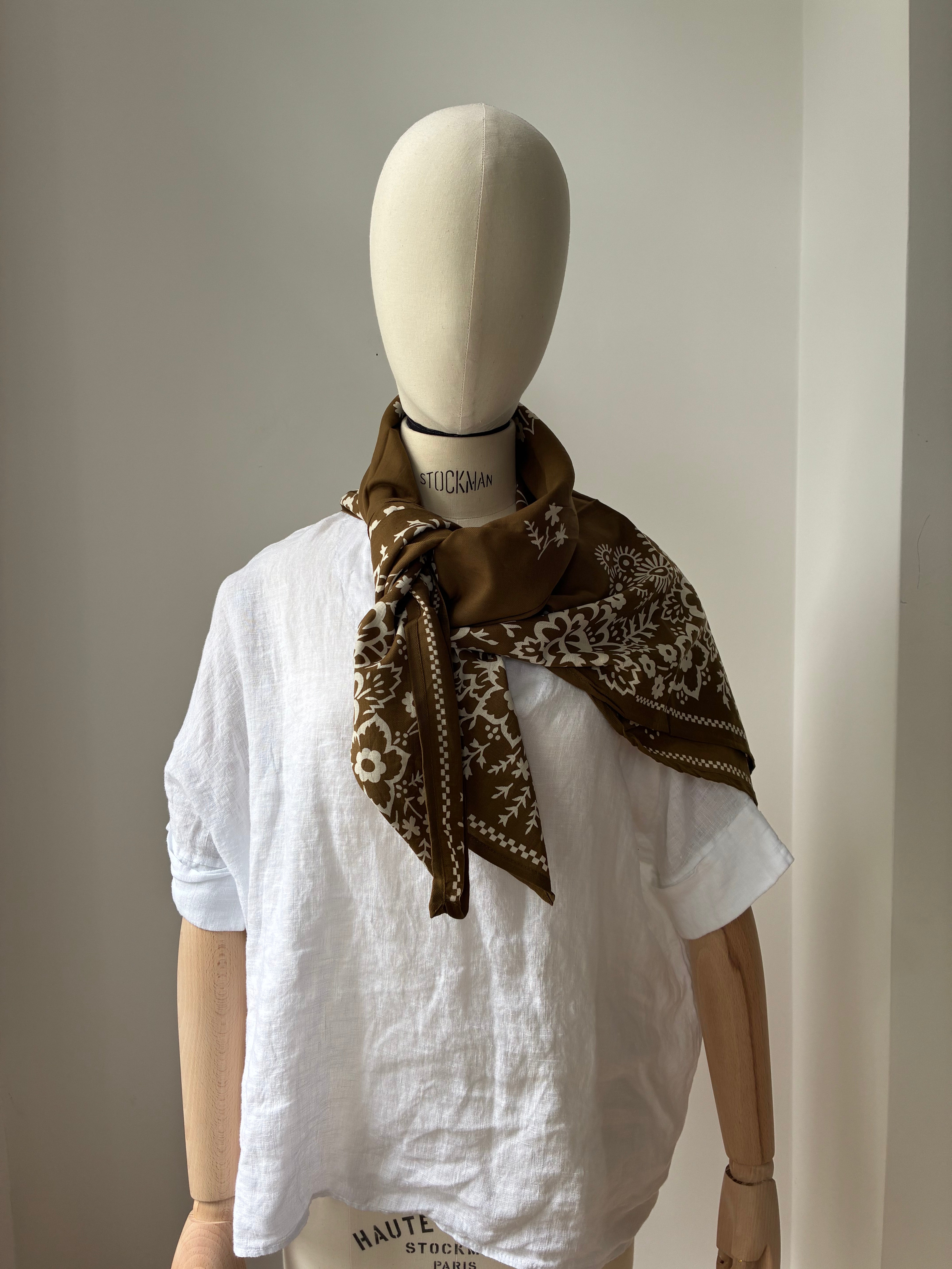 Schal Bandana Khaki - 100 x 100 cm