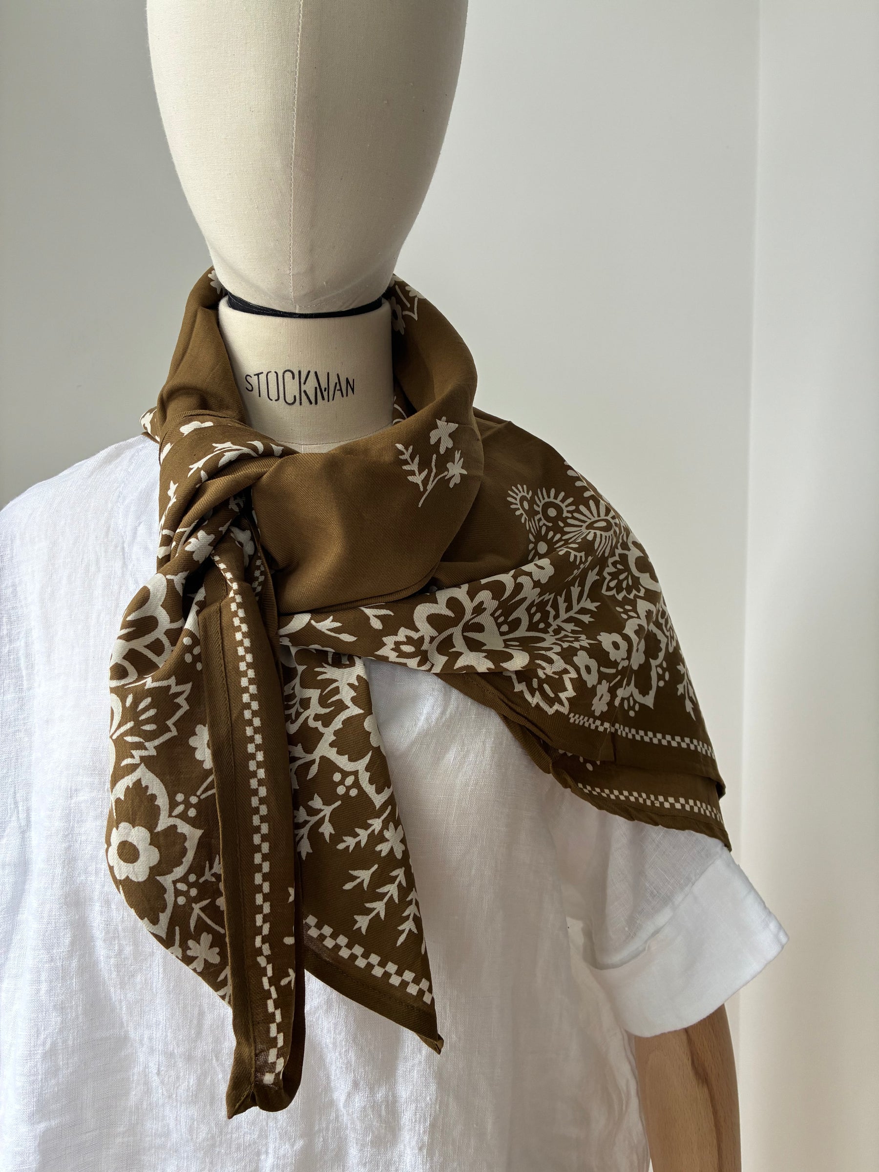 Schal Mysore Khaki - 100 x 100 cm