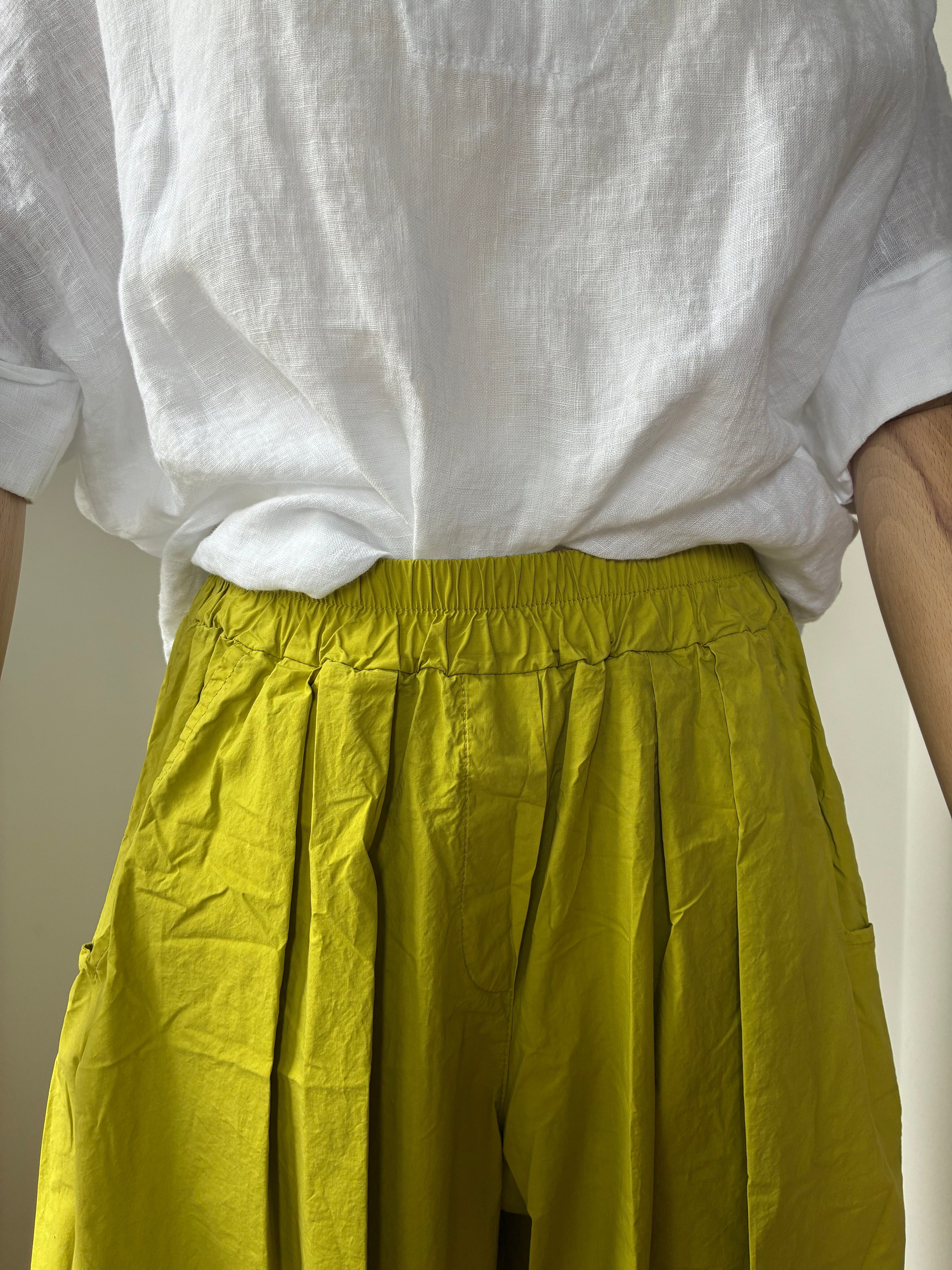 Leichte Culotte Palazzo-Hose - Pistazie