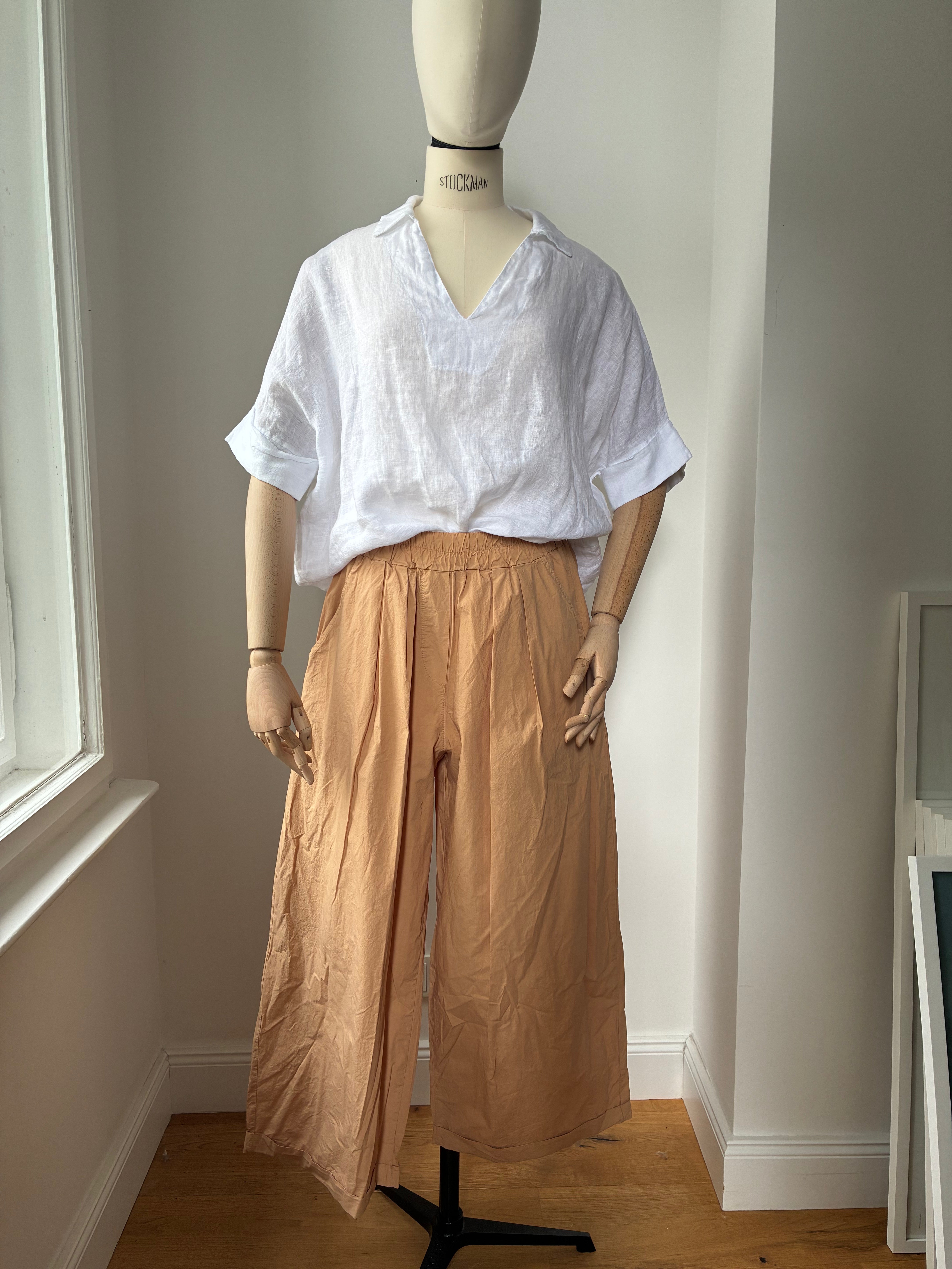 Leichte Culotte Palazzo-Hose - Cookie