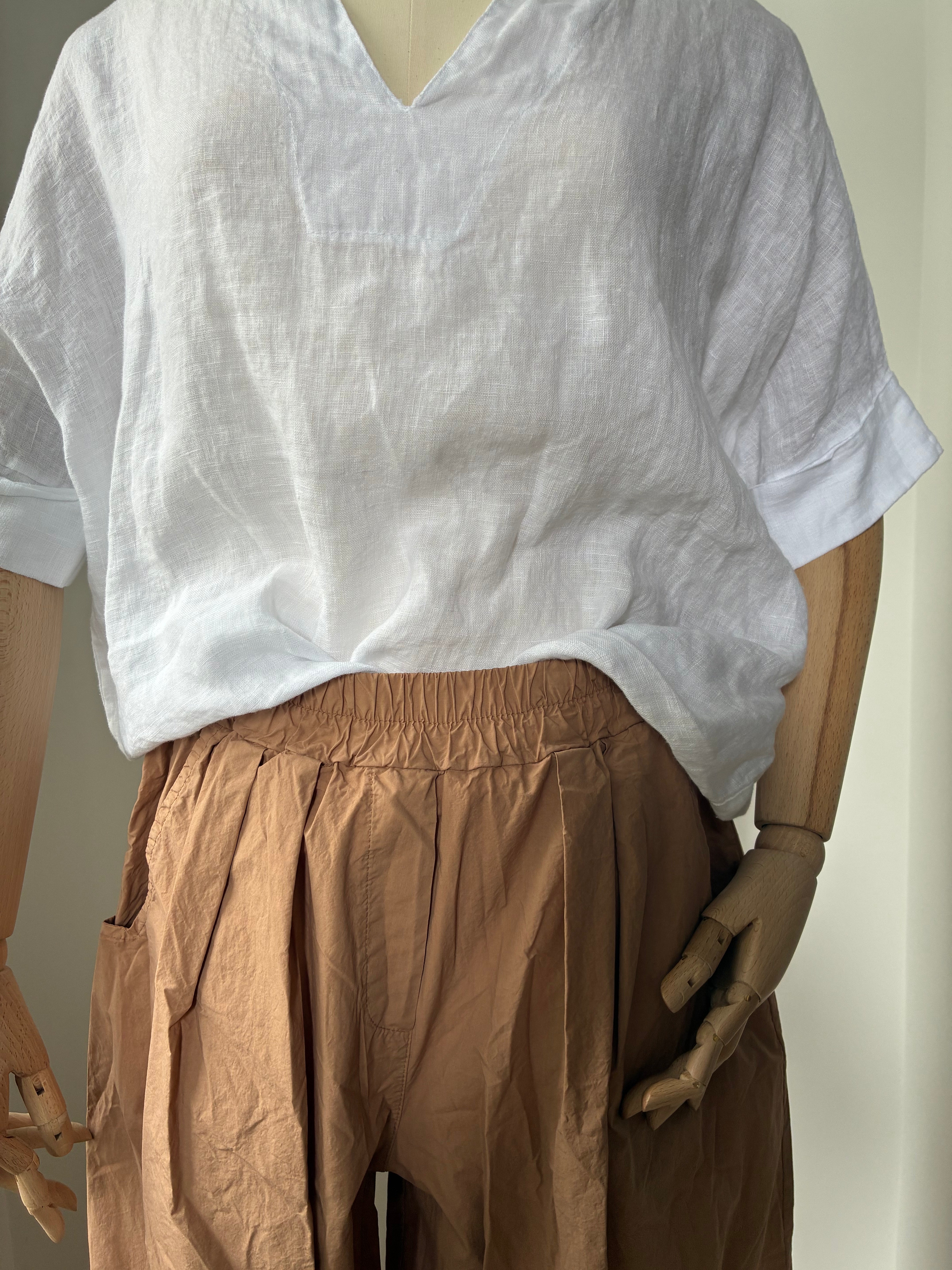 Leichte Culotte Palazzo-Hose - Cappuccino