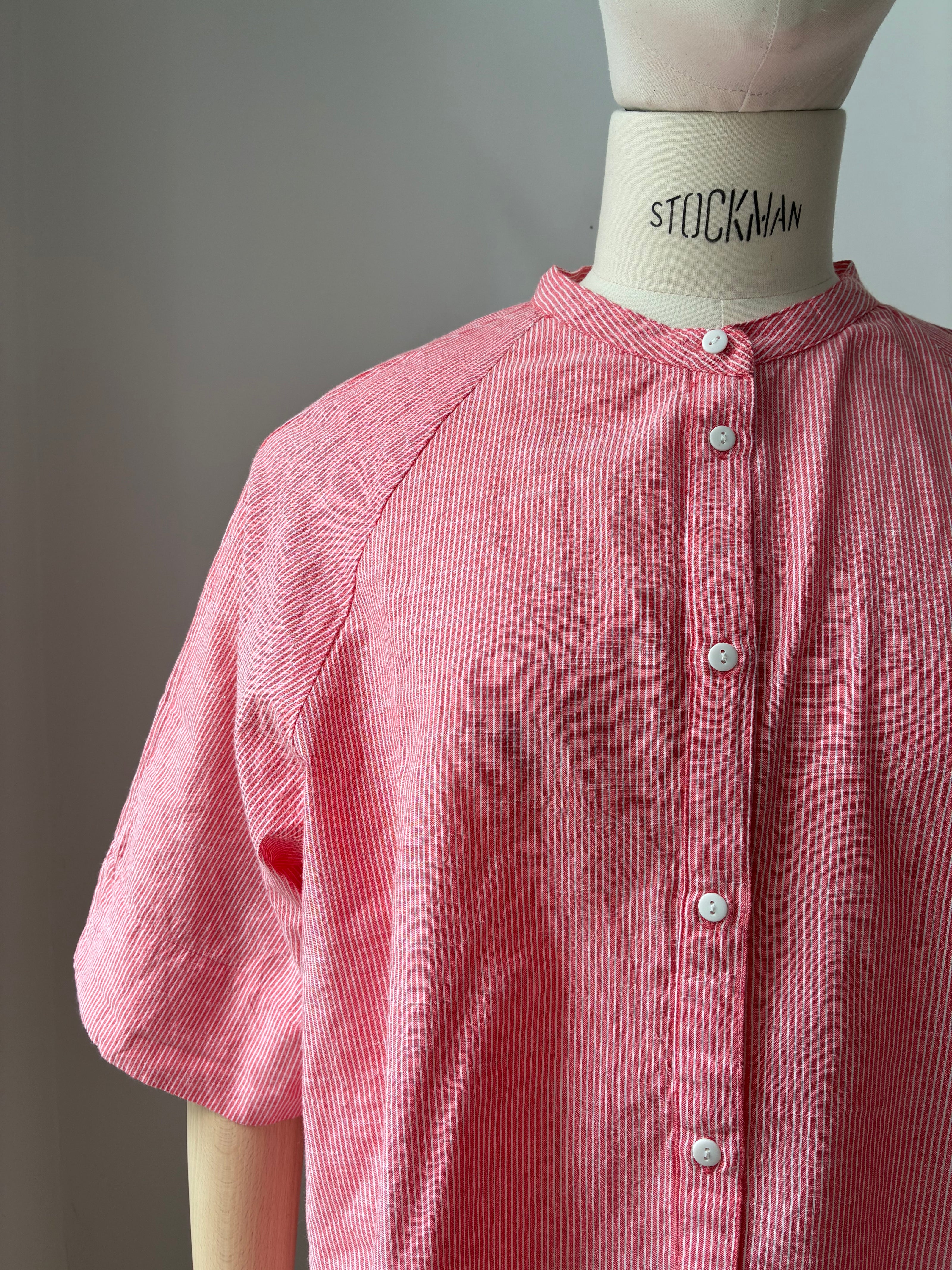Bluse Abu Dhabi - Hot Coral Stripe / Koralle Gestreift