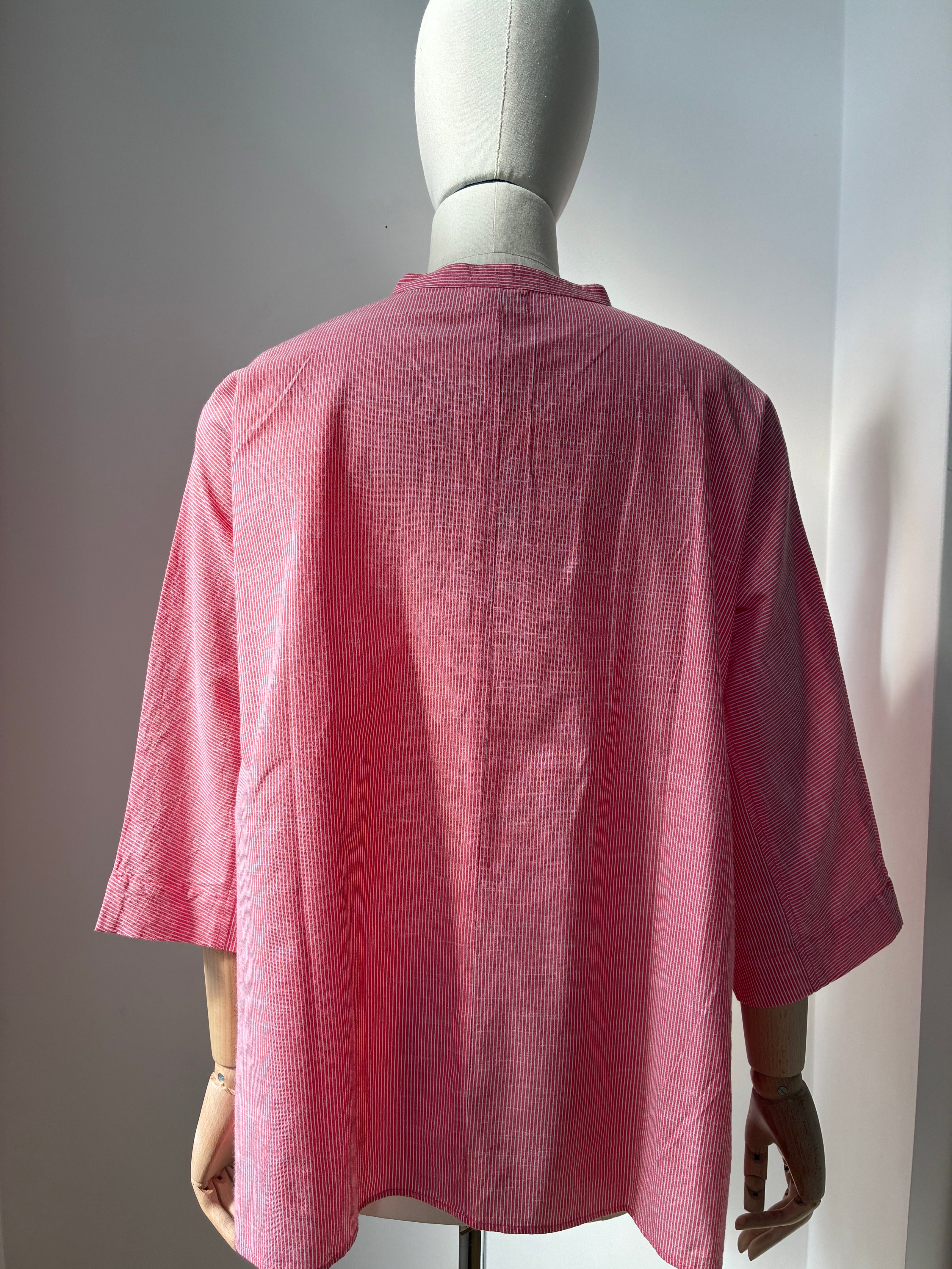 Bluse Seoul - Hot Coral Stripe / Koralle Gestreift